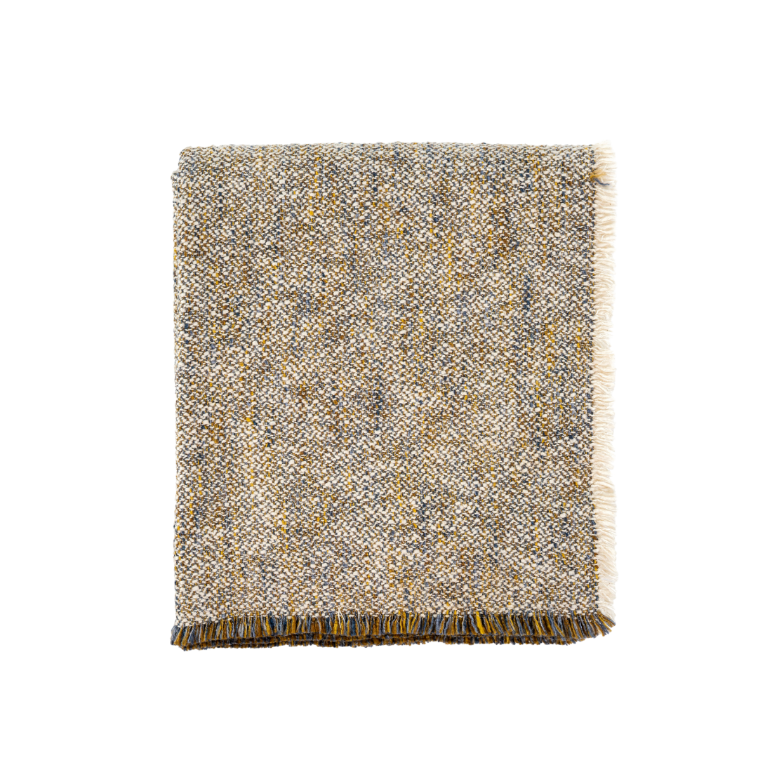 Jeté Owen en Coton Tissé Texturé | Vert Mousse