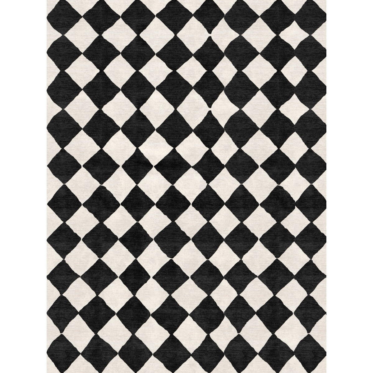 Tapis Trestres Noir & Ivoire | Motif Marocain à Carreaux