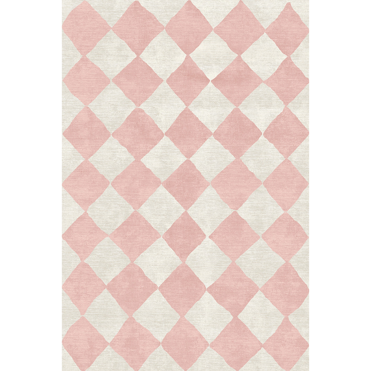Tapis Trestres à Carreaux Malibu | Rose & Ivoire | Style Marocain Minimaliste