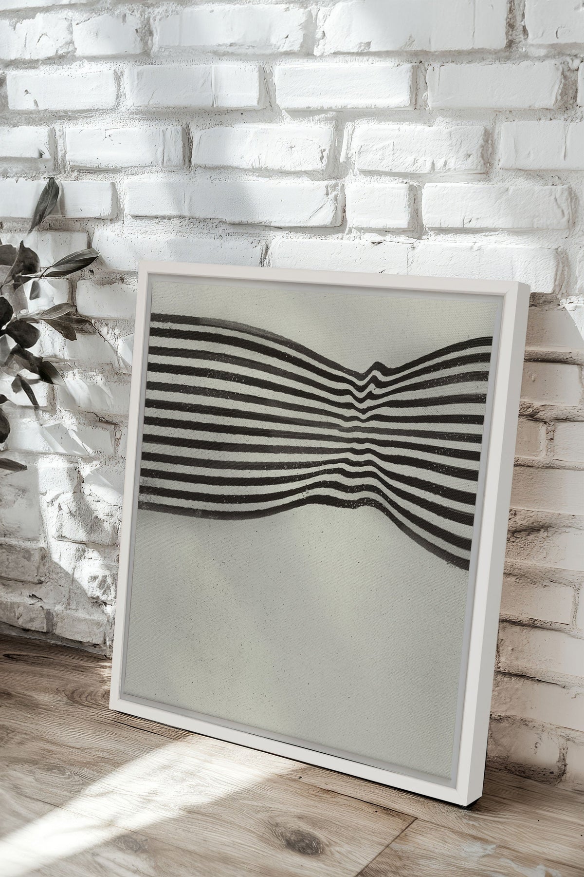 Œuvre sur toile Infinite Stripes | Art abstrait noir et beige