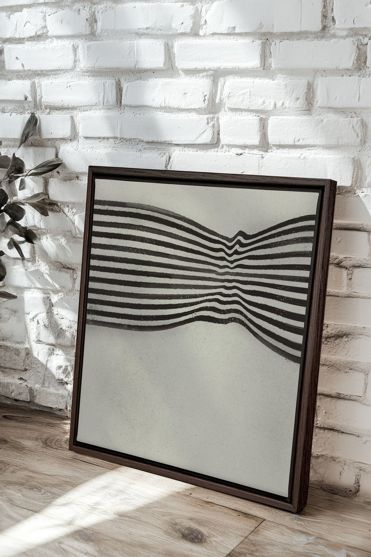 Œuvre sur toile Infinite Stripes | Art abstrait noir et beige
