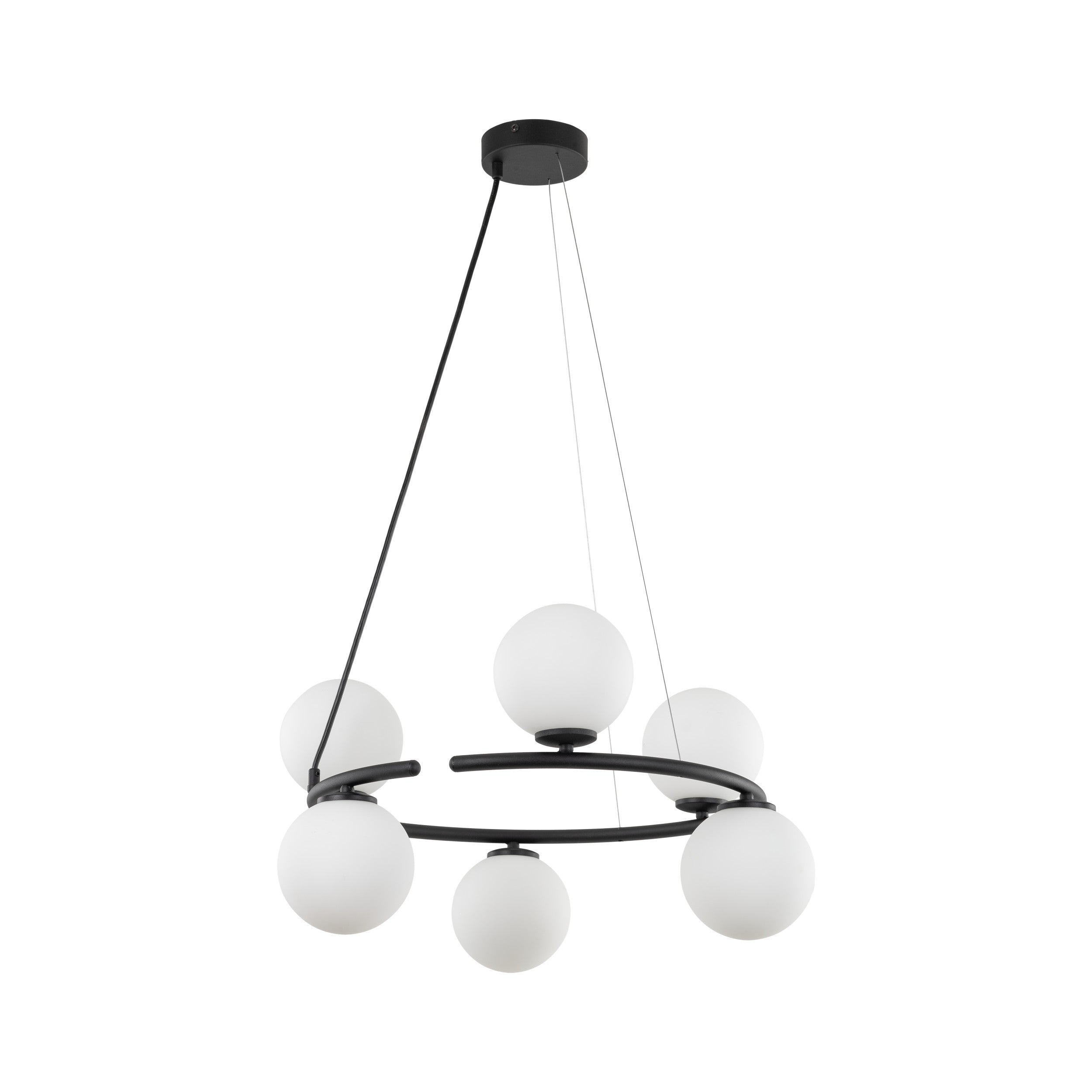 Lampe Suspendue ANABELLE Scandinave 6 Lumières | Suspension Élégante en Verre et Métal