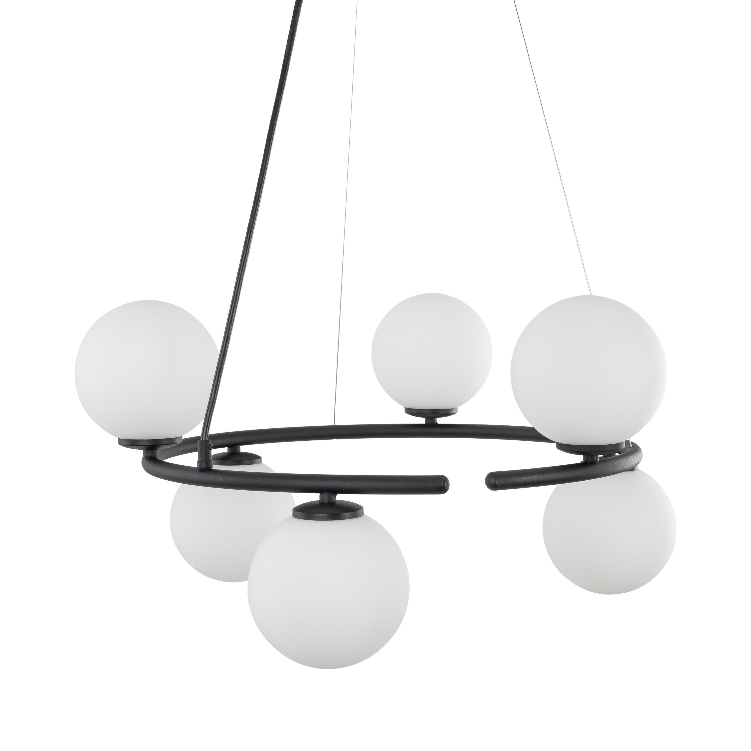 Lampe Suspendue ANABELLE Scandinave 6 Lumières | Suspension Élégante en Verre et Métal