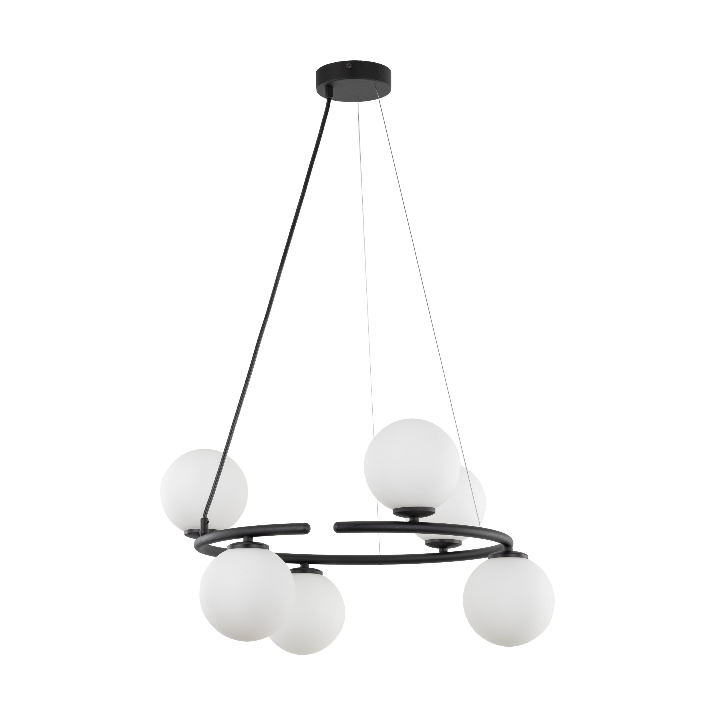 Lampe Suspendue ANABELLE Scandinave 6 Lumières | Suspension Élégante en Verre et Métal