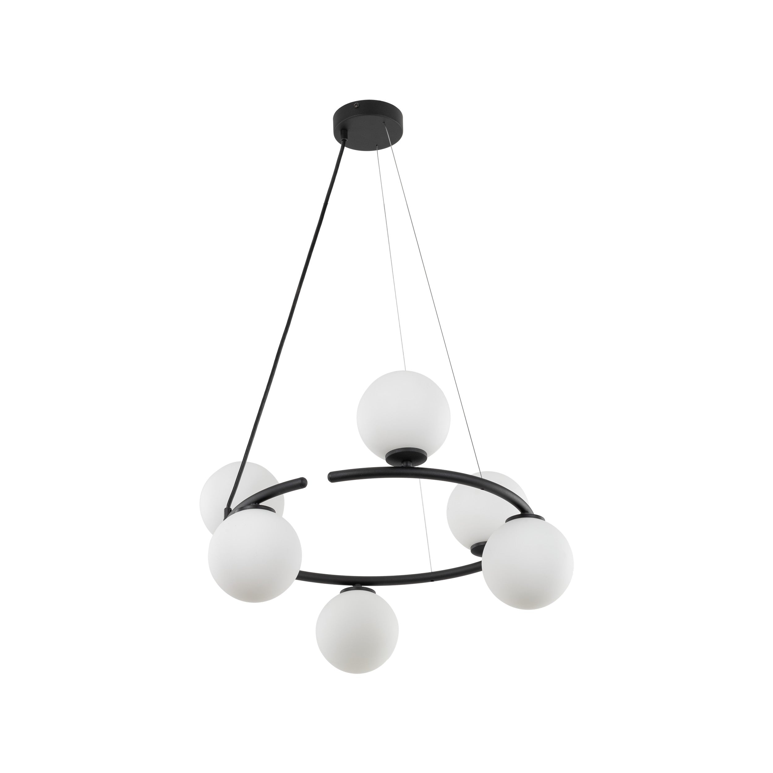 Lampe Suspendue ANABELLE Scandinave 6 Lumières | Suspension Élégante en Verre et Métal