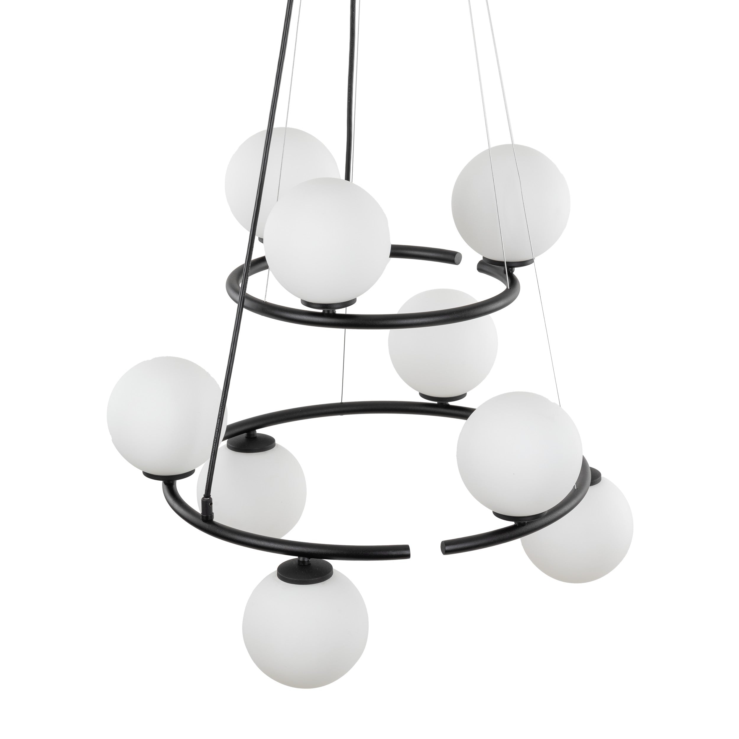 Lampe Suspendue ANABELLE Scandinave 9 Lumières | Suspension Élégante en Verre et Métal