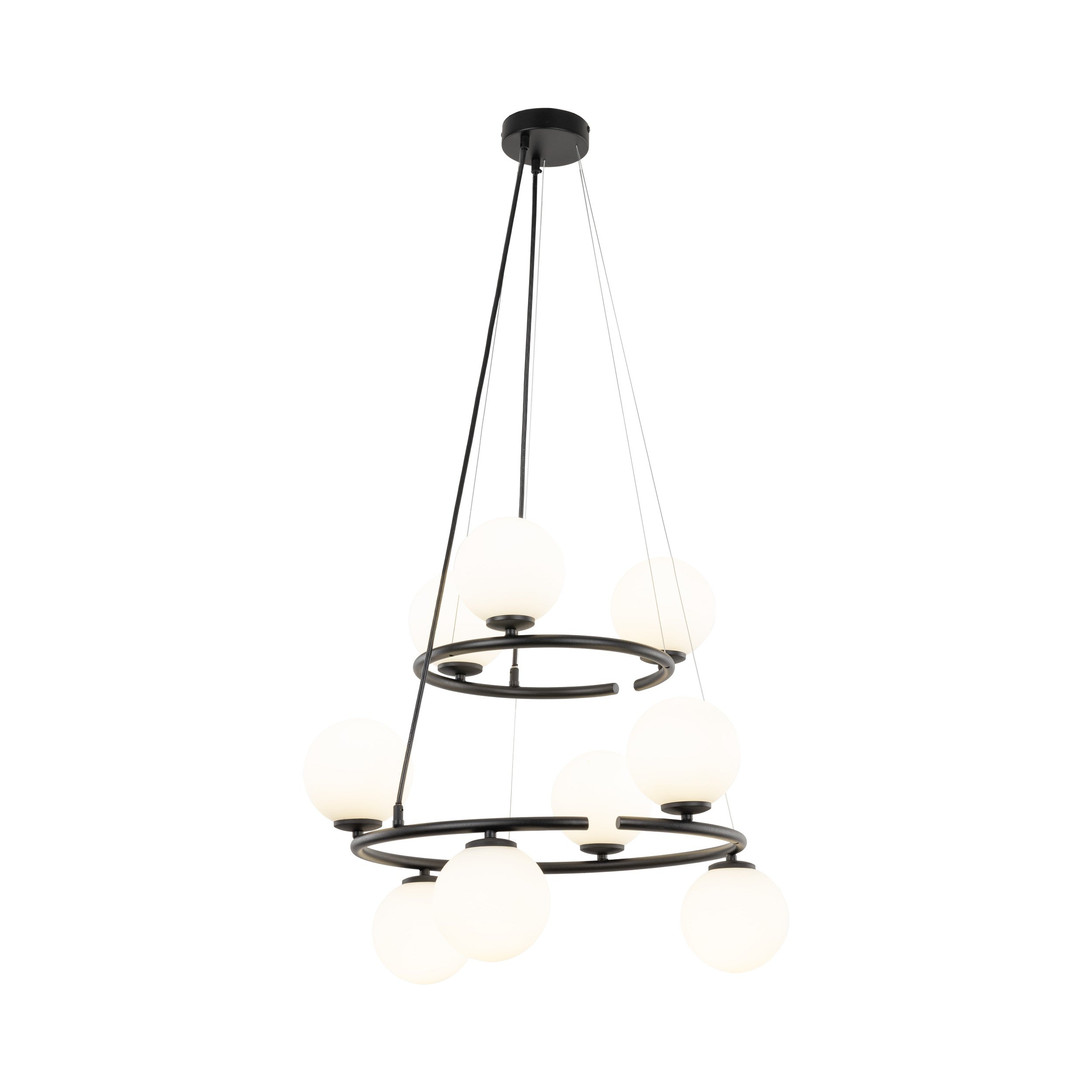 Lampe Suspendue ANABELLE Scandinave 9 Lumières | Suspension Élégante en Verre et Métal