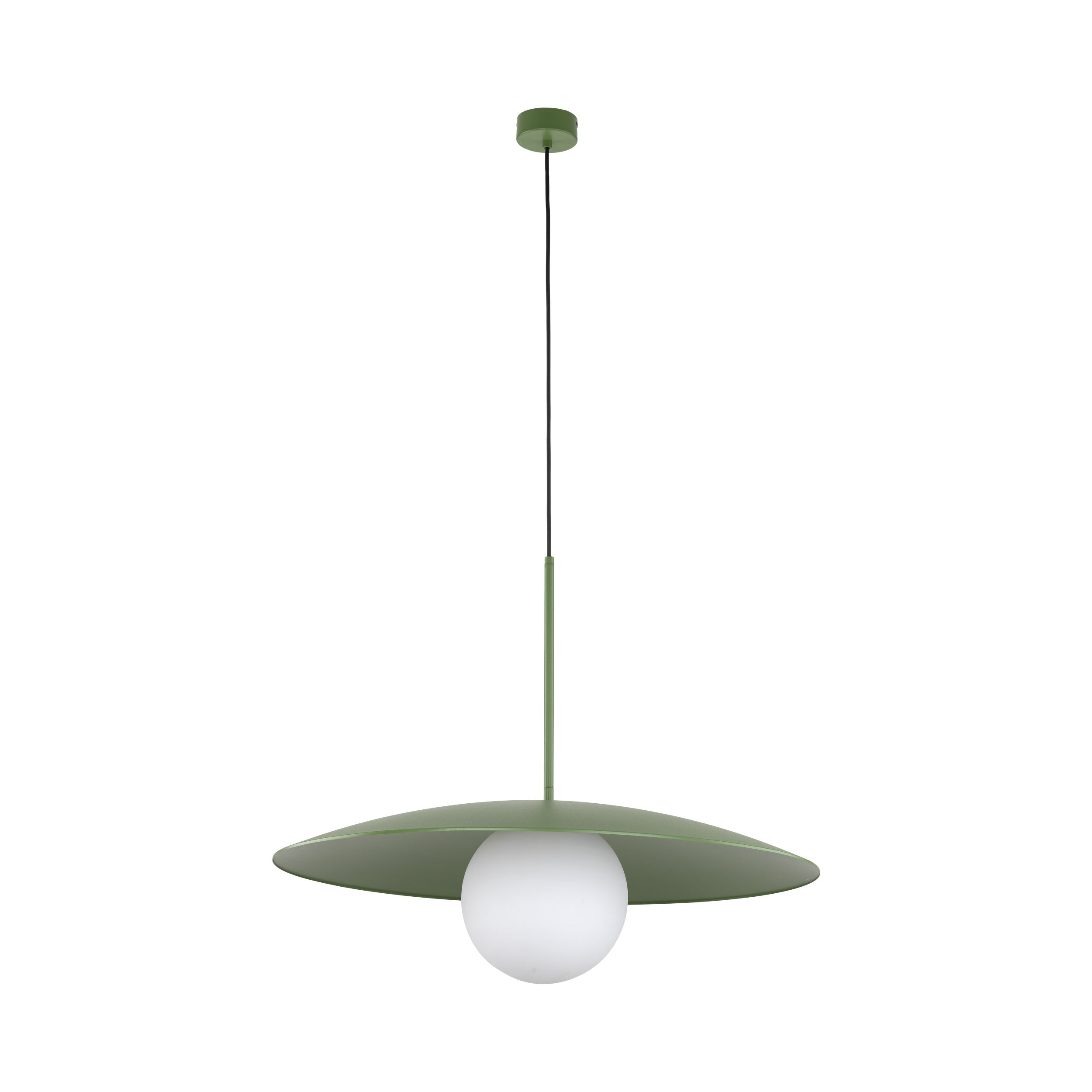 Lampe à Suspension Moderne du Milieu du Siècle SLATE | Verre Opalin et Métal Peint