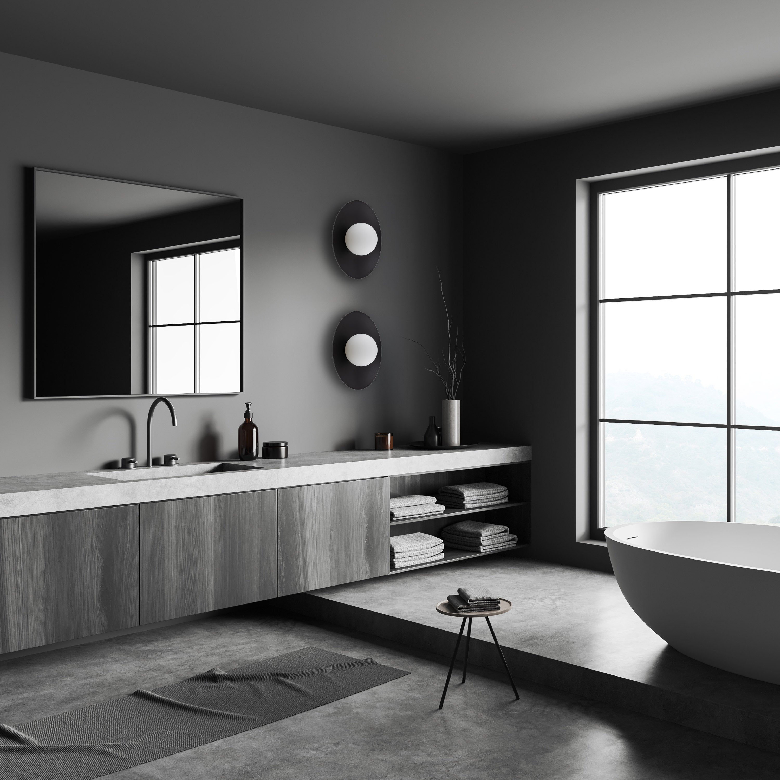 Applique Murale Scandinave SLATE | Métal Peint et Verre Opalin