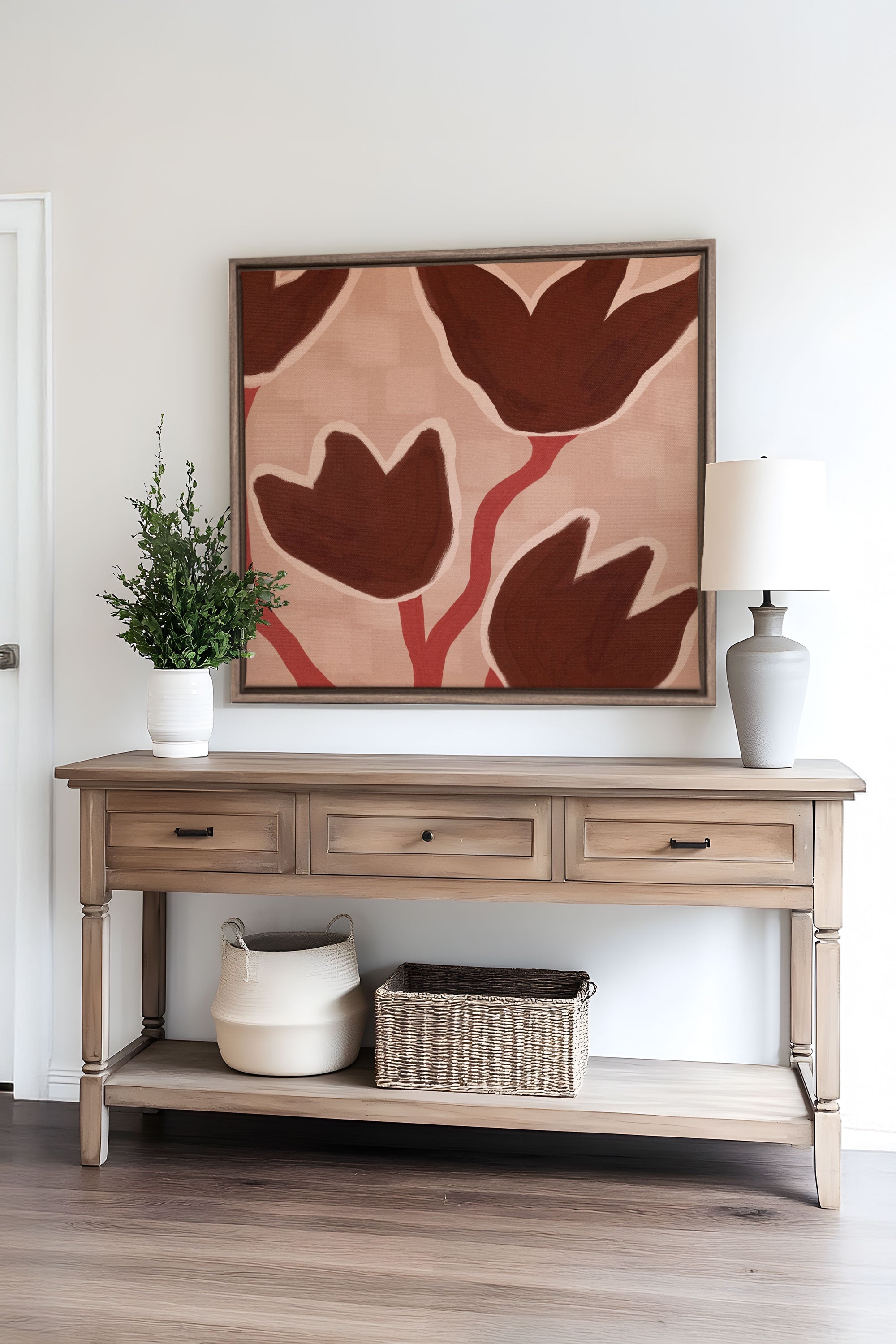 TERRE EN FLEURS, Oeuvre sur toile étirée