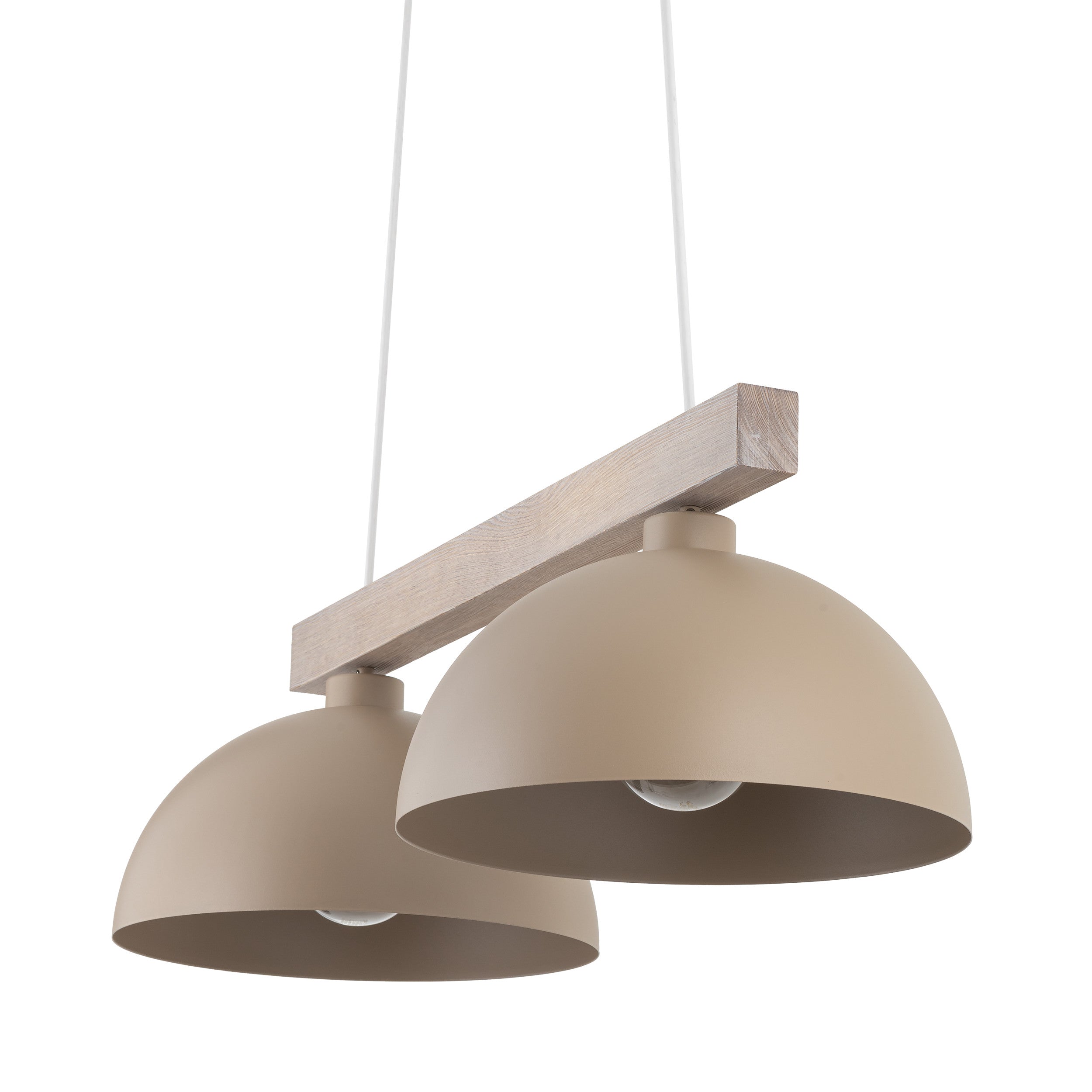 Lampe Suspendue Scandinave OSLO Beige | Suspension Design Industriel en Bois et Métal