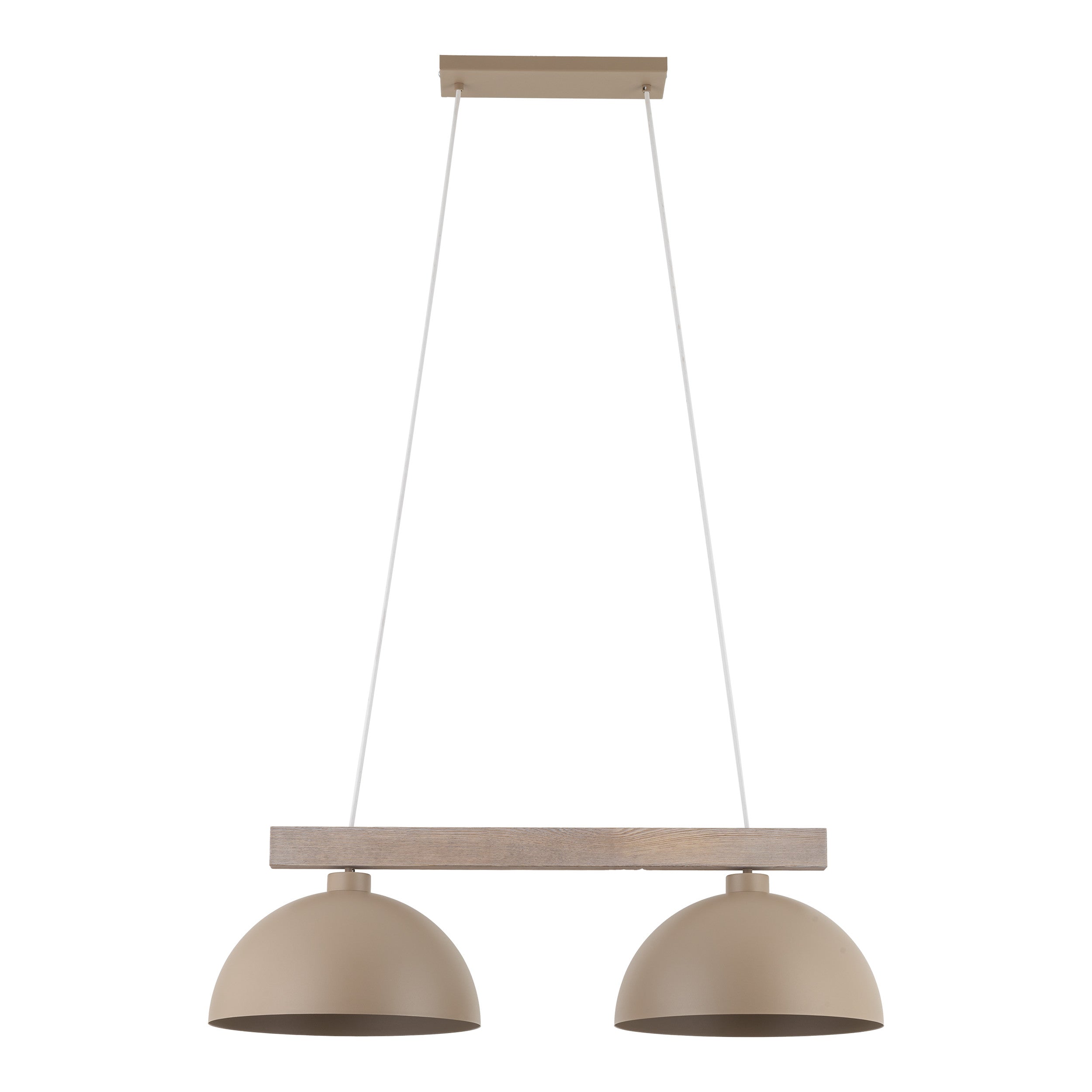 Lampe Suspendue Scandinave OSLO Beige | Suspension Design Industriel en Bois et Métal