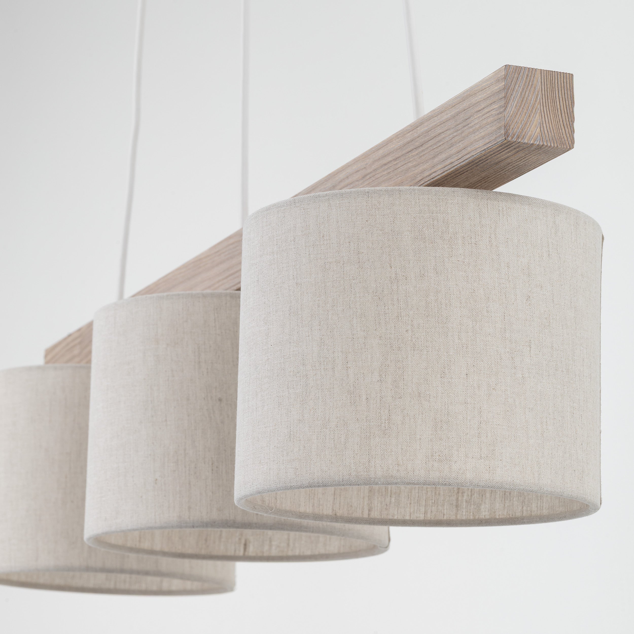 Suspension VARO | Style scandinave minimaliste | Bois massif et lin naturel | LumoCraft