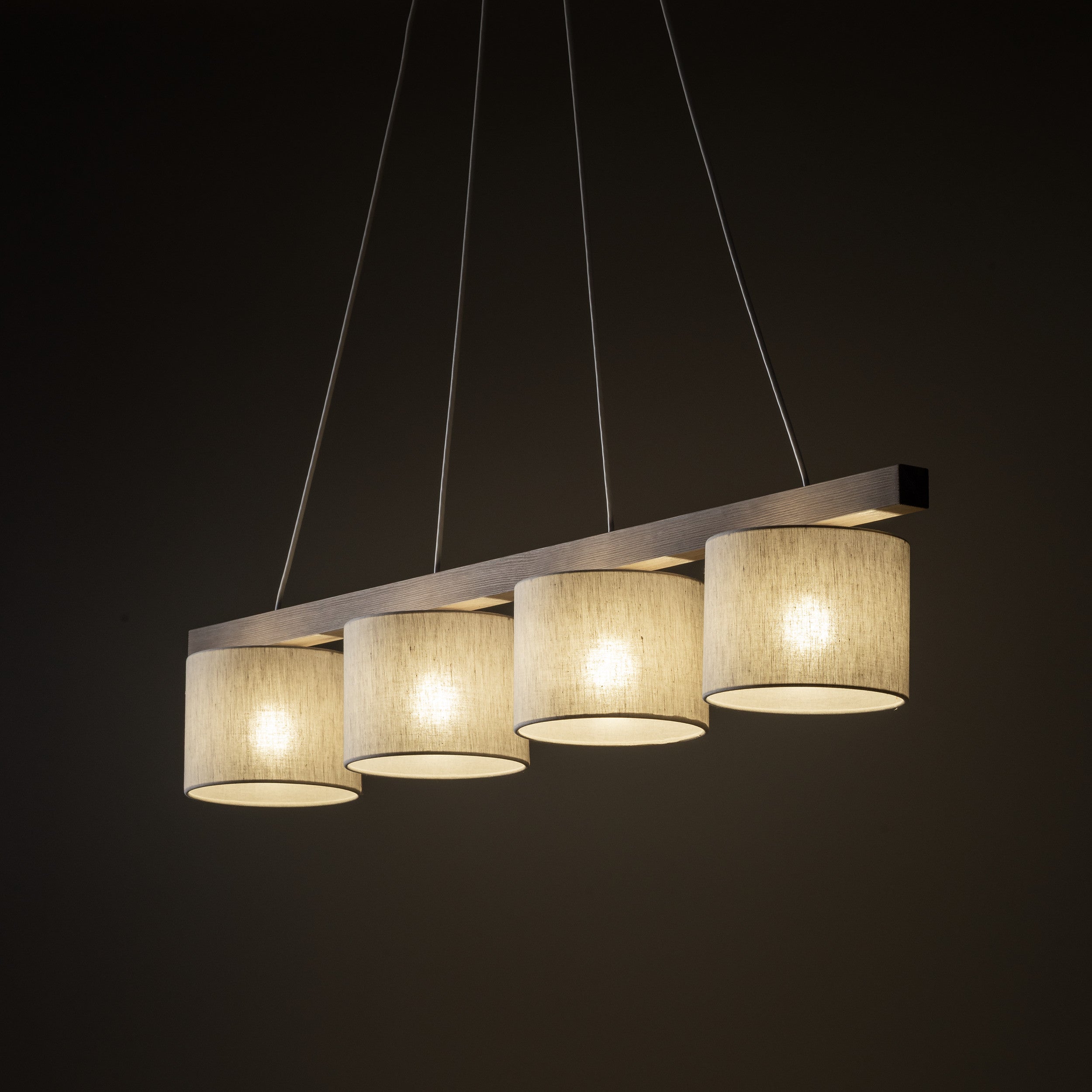 Suspension VARO | Style scandinave minimaliste | Bois massif et lin naturel | LumoCraft