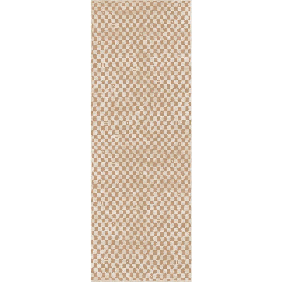 Tapis Metro à carreaux beige naturel & corail | Inspiration marocaine minimaliste