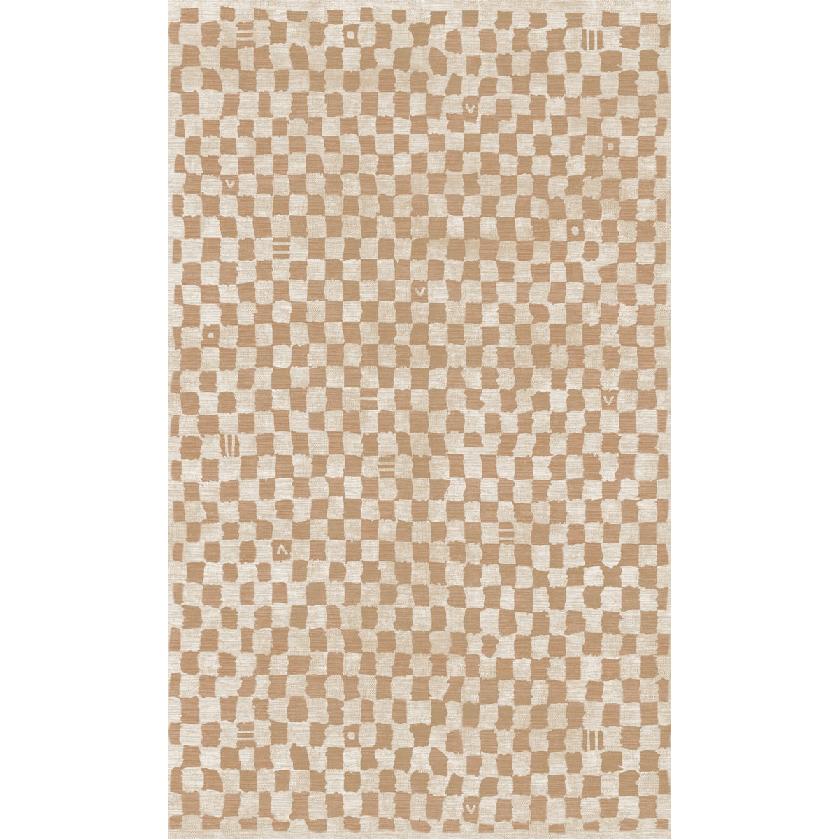 Tapis Metro à carreaux beige naturel & corail | Inspiration marocaine minimaliste