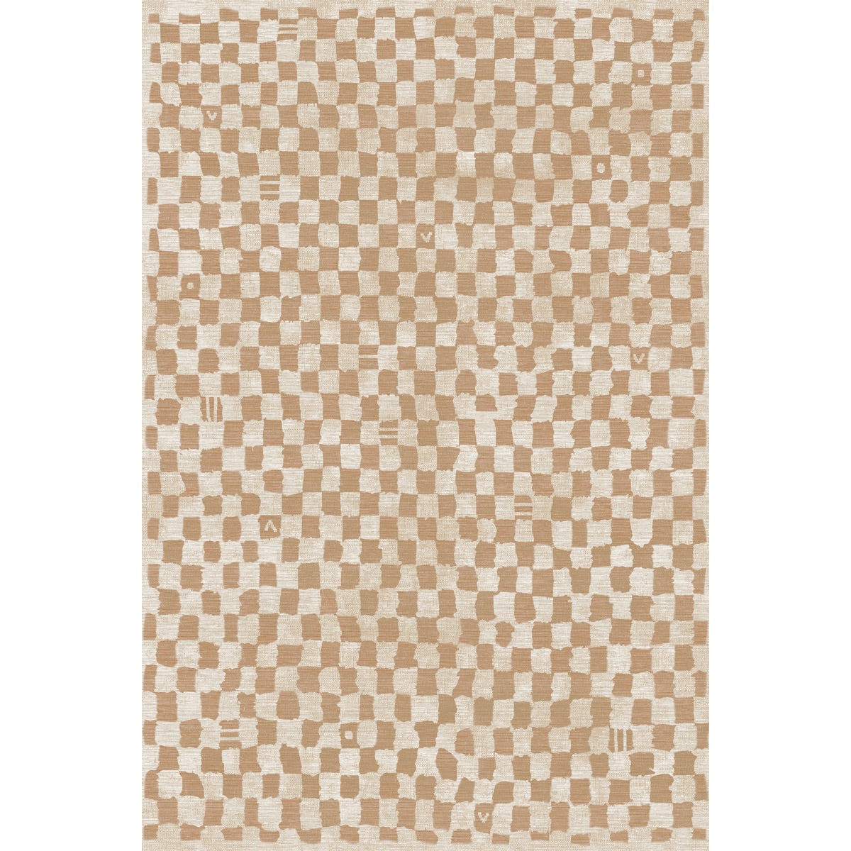 Tapis Metro à carreaux beige naturel & corail | Inspiration marocaine minimaliste