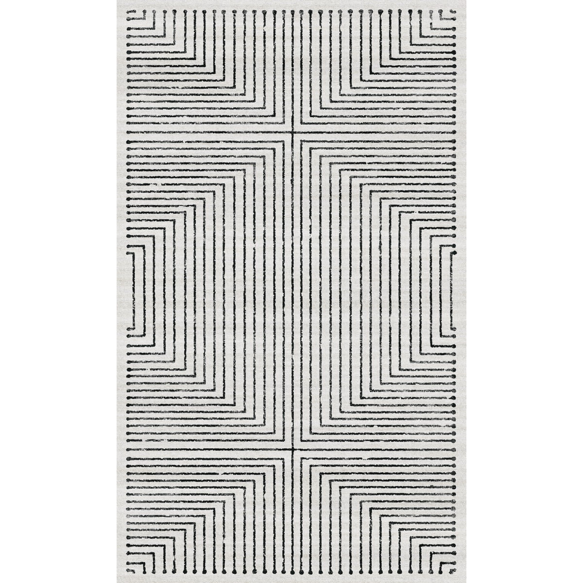 Tapis Bond noir & ivoire | Design moderne minimaliste