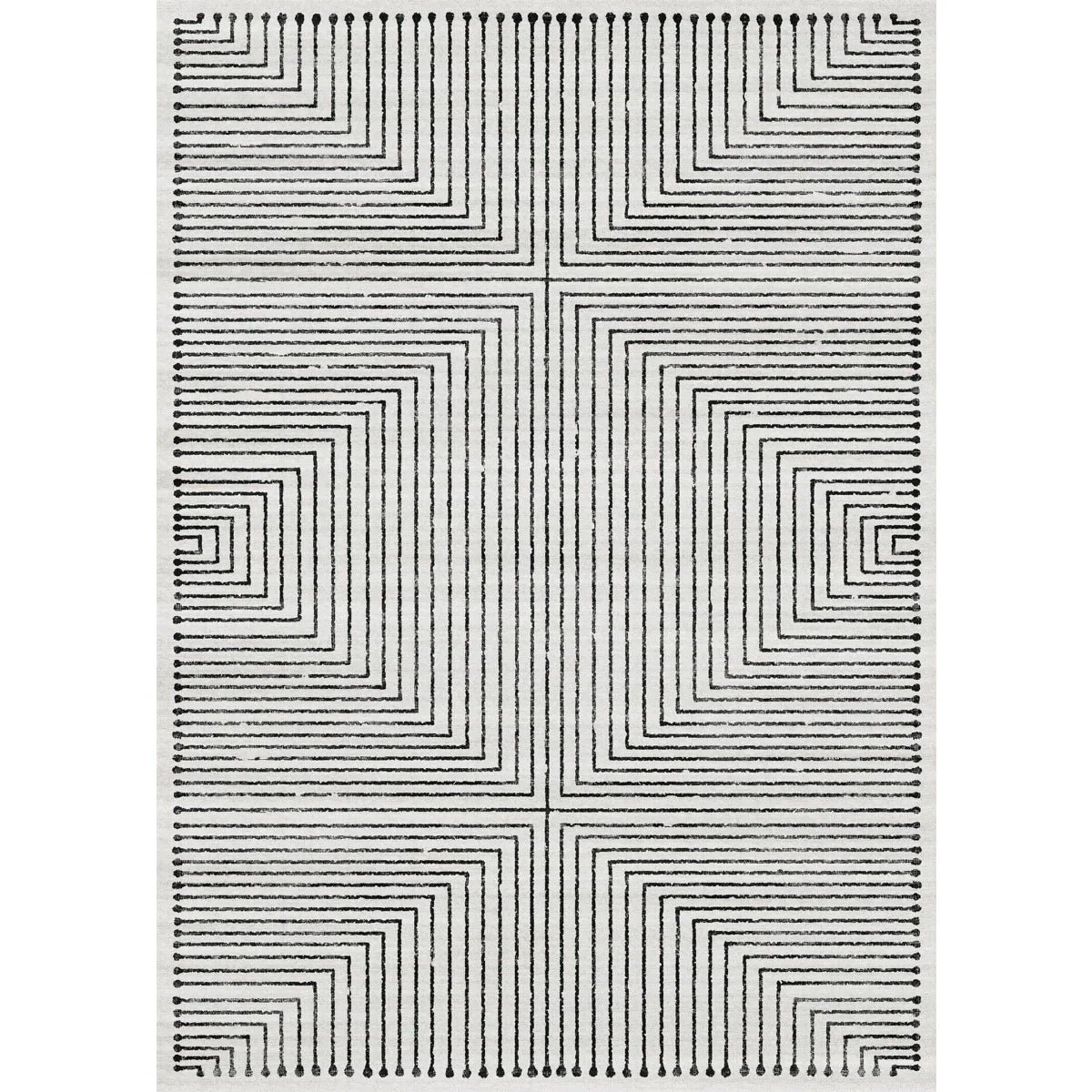 Tapis Bond noir & ivoire | Design moderne minimaliste