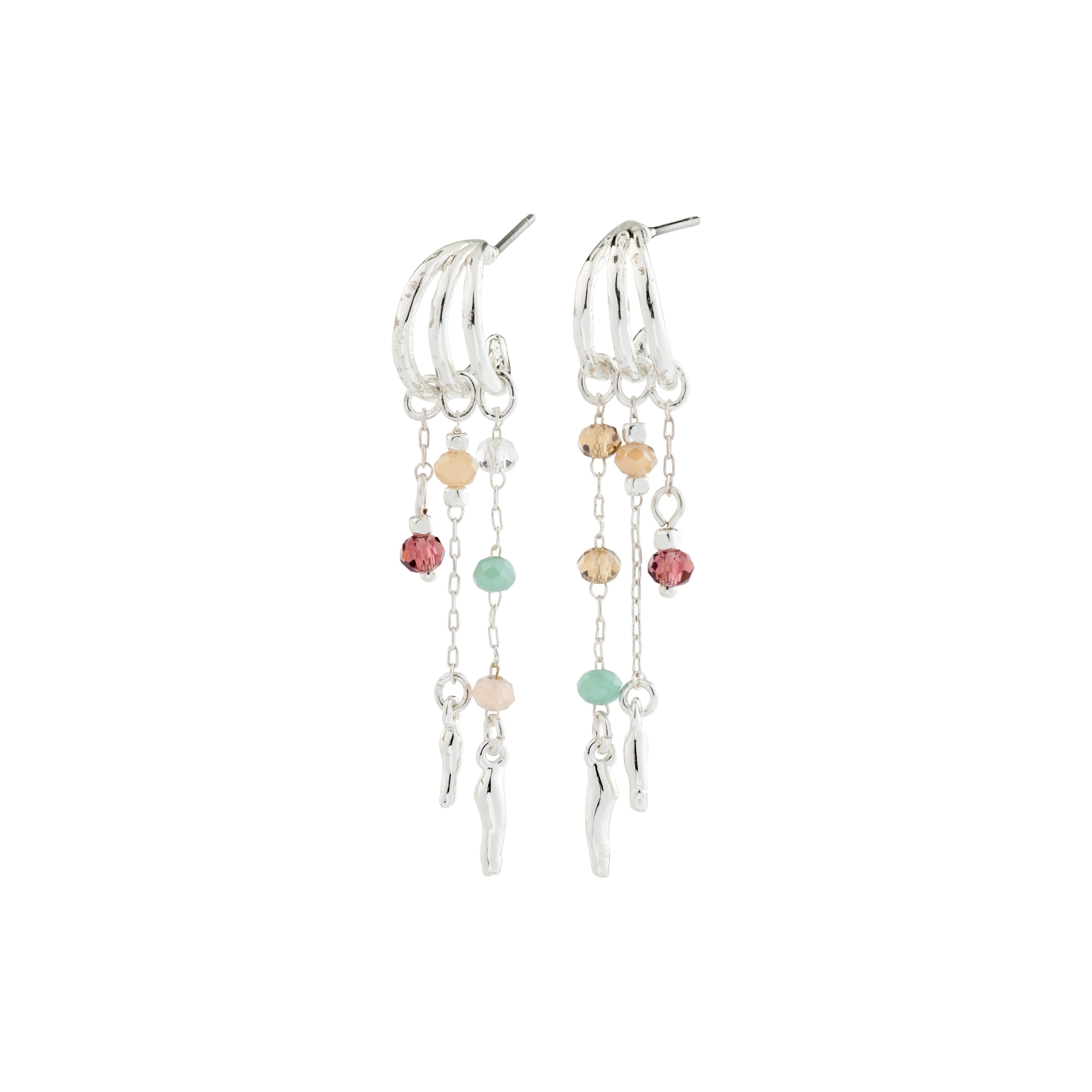 MORIN earrings | Half-hoops with charms and glass beads | Pilgrim