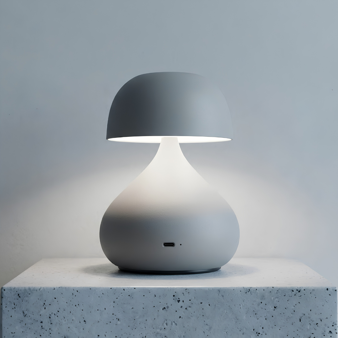 Lampe champignon LED portative en métal Good Planet gris