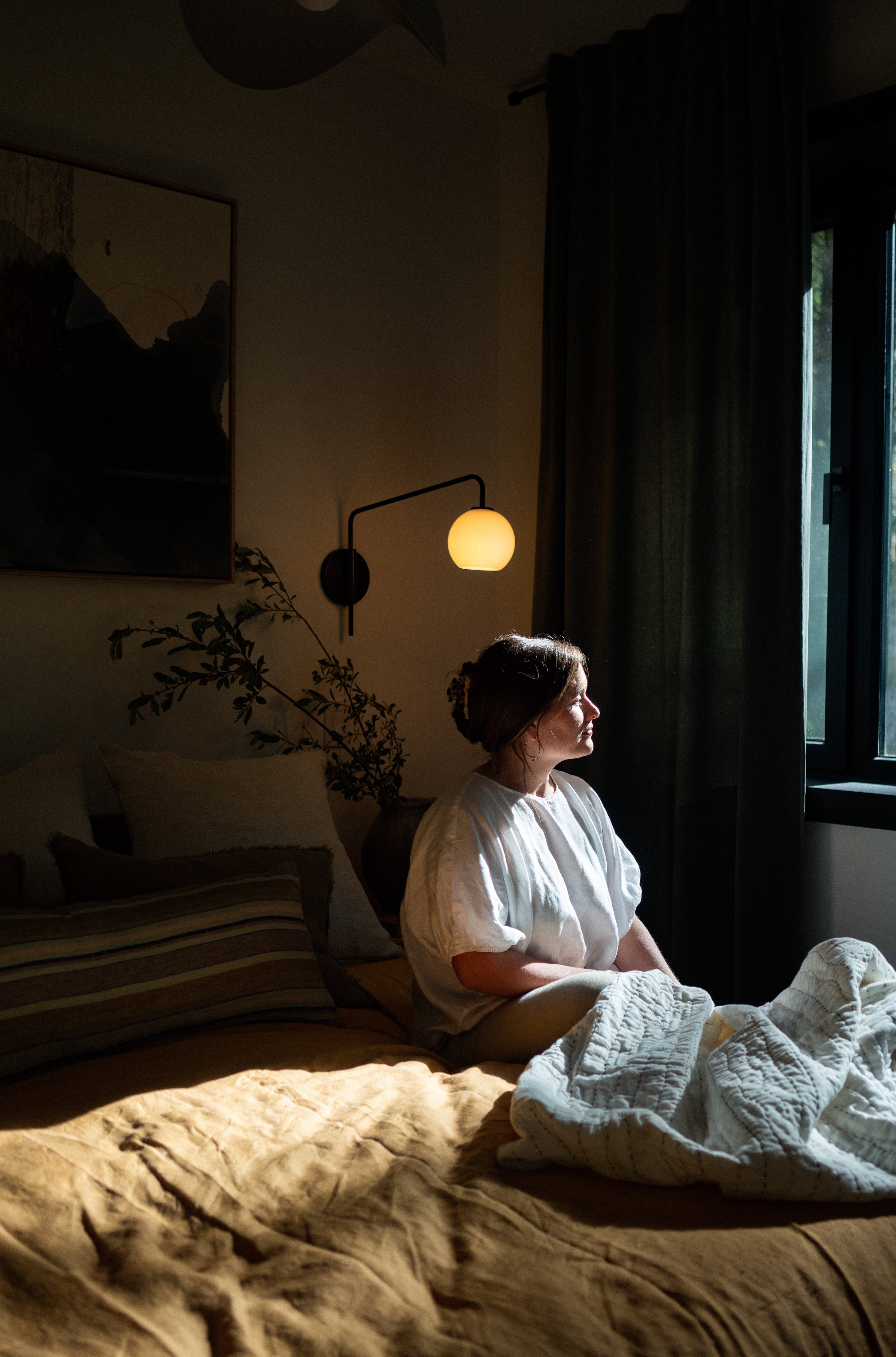 Ensemble Housse de Couette en Lin Européen Curry | Format King | Collection Rêverie