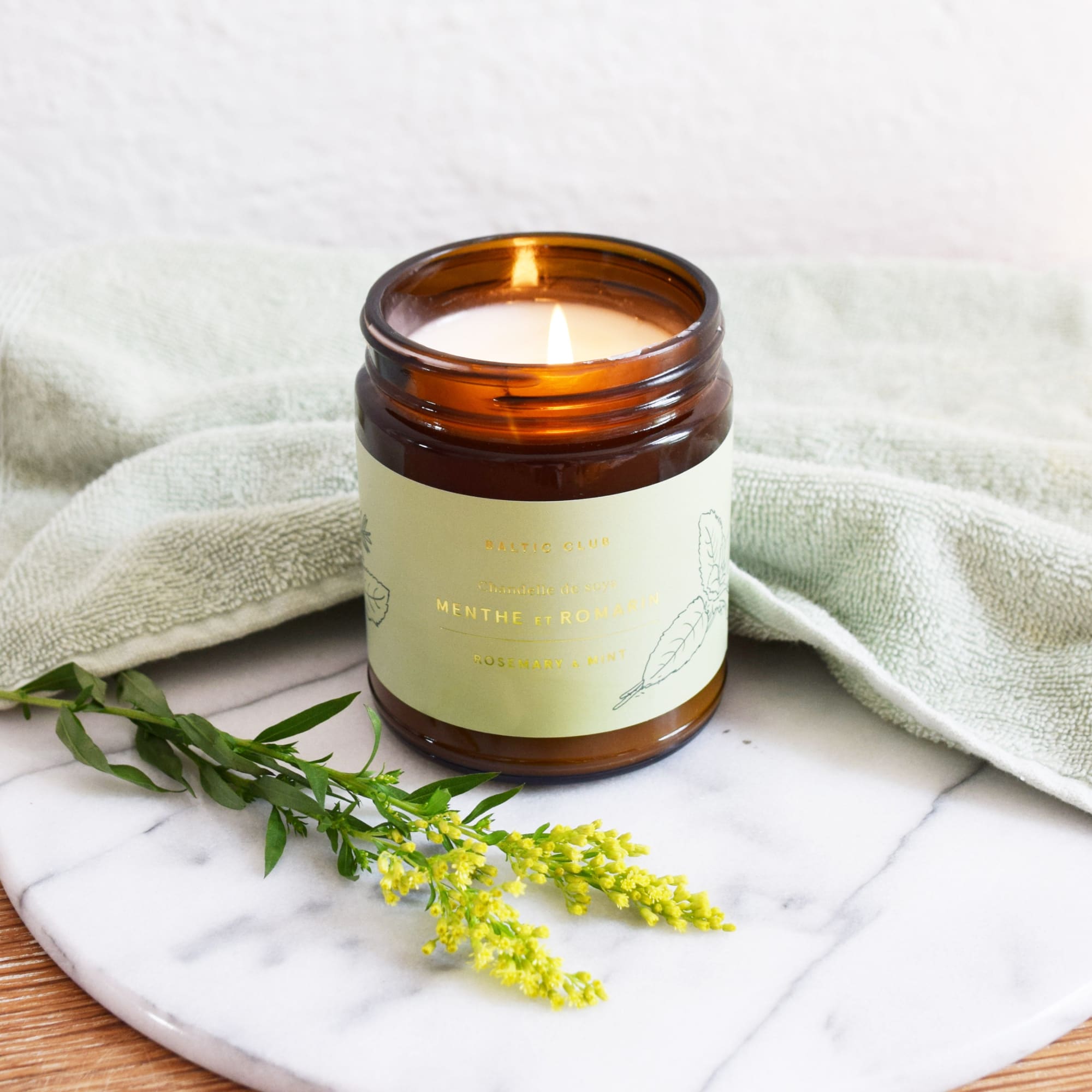 Mint & Rosemary Candle | Soy wax | 8 oz