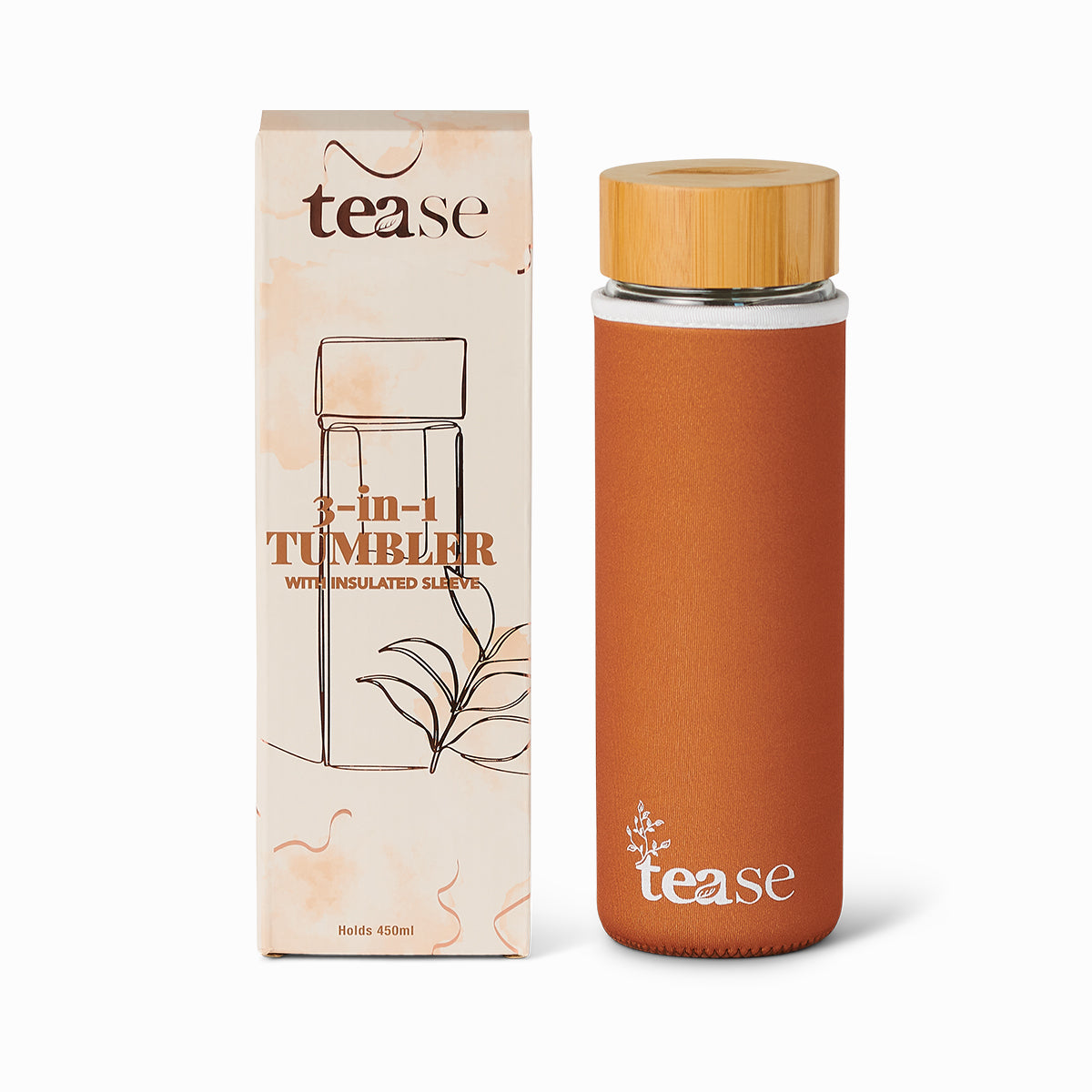 Verre infuseur 3 en 1 en verre et bambou | 450 ml | Tease Tea