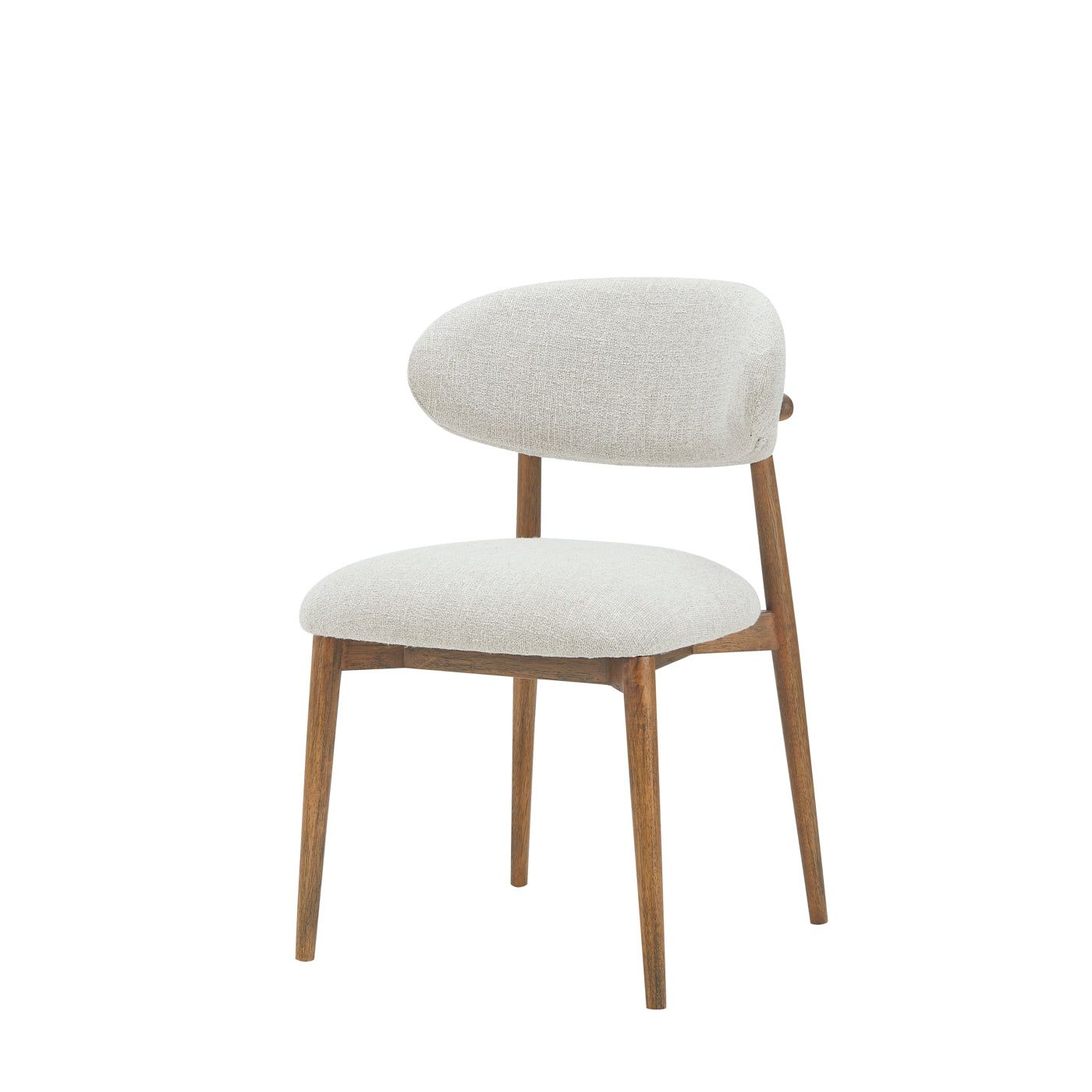 Chaise de salle a manger Molti tissu lin design naturel bois massif sur fond blanc