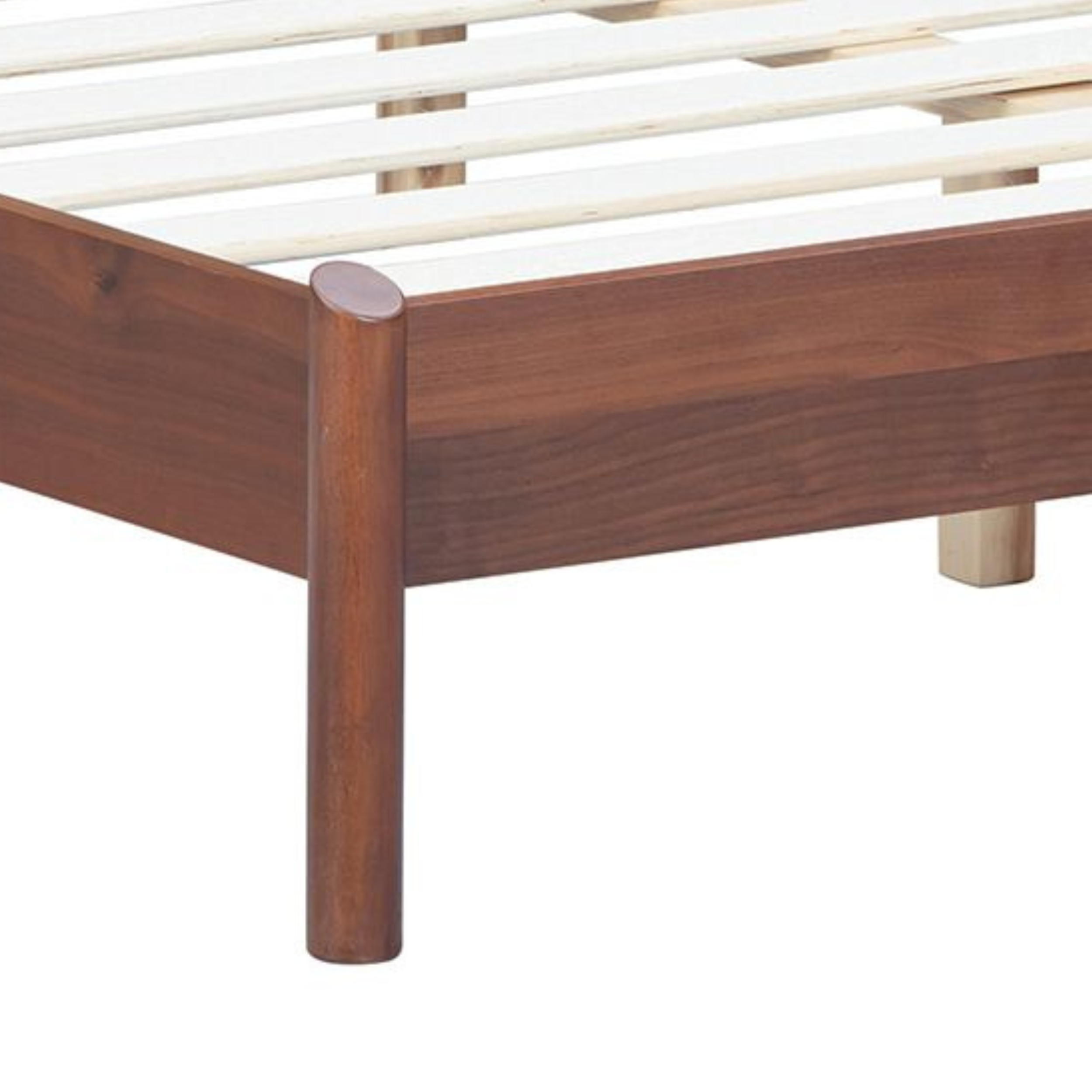 Cadre de lit Gem en bois massif | Noyer, chêne et hévéa