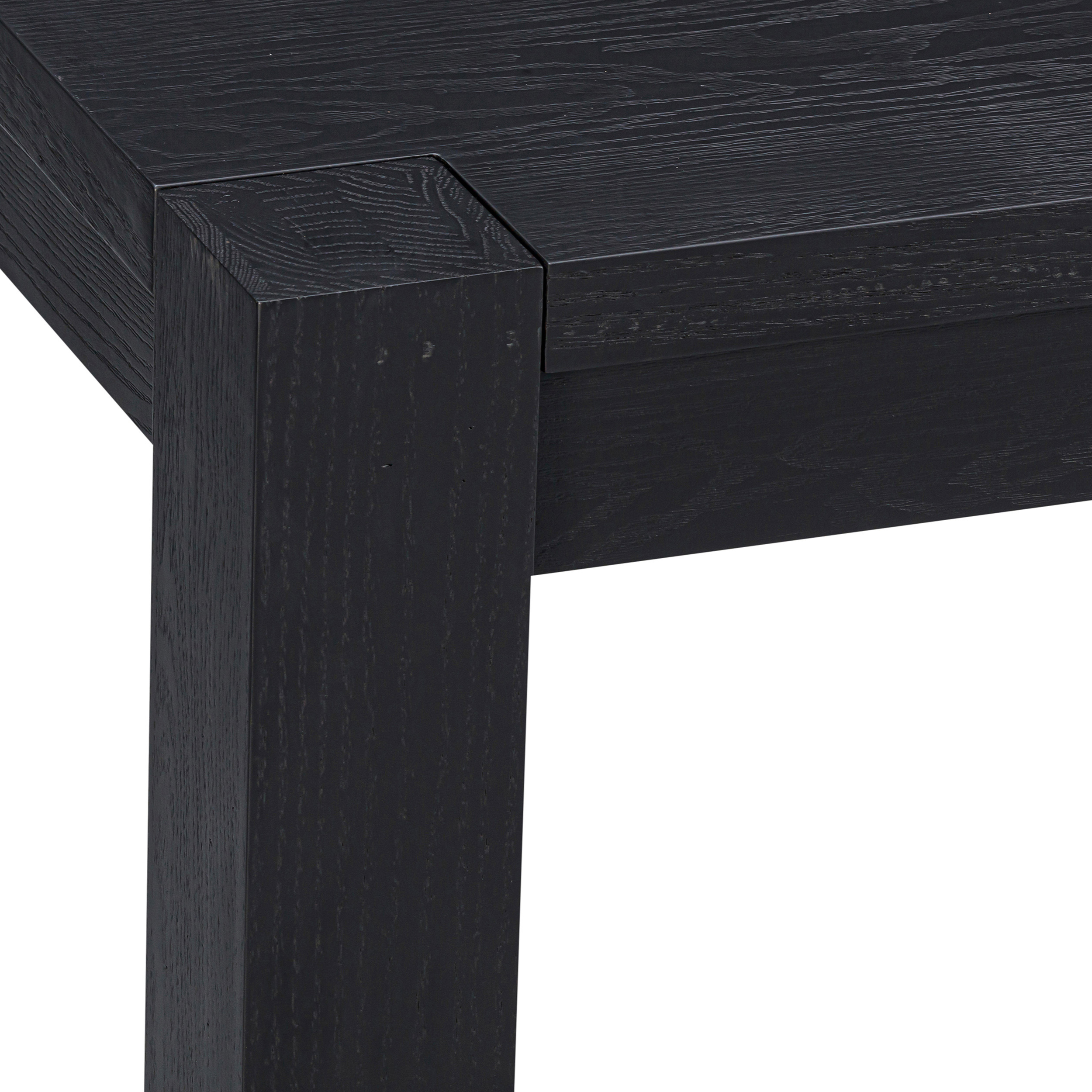 Table de salle à manger Block noir brûlé 140 cm | Bois massif