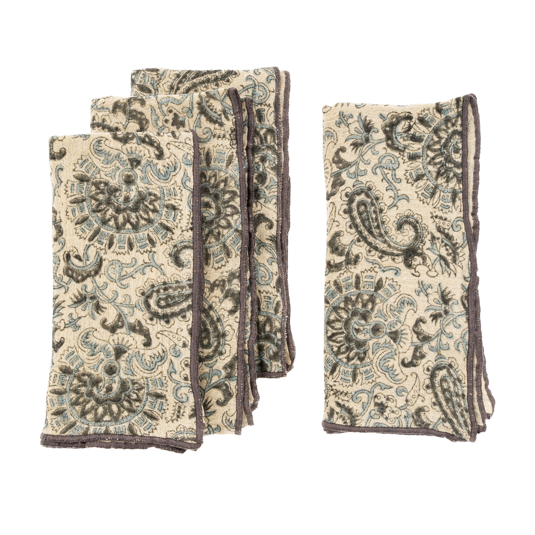 Serviettes de table Marin fait à la main | Ensemble de 4 | Coton biologique