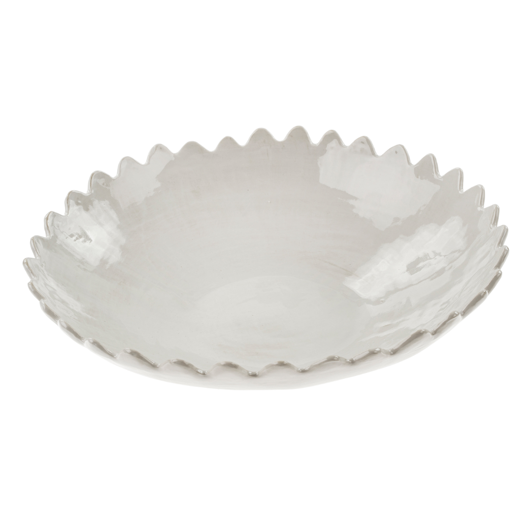 Bol à Bord Festonné en Grès | Grand Format | Façonné à la Main