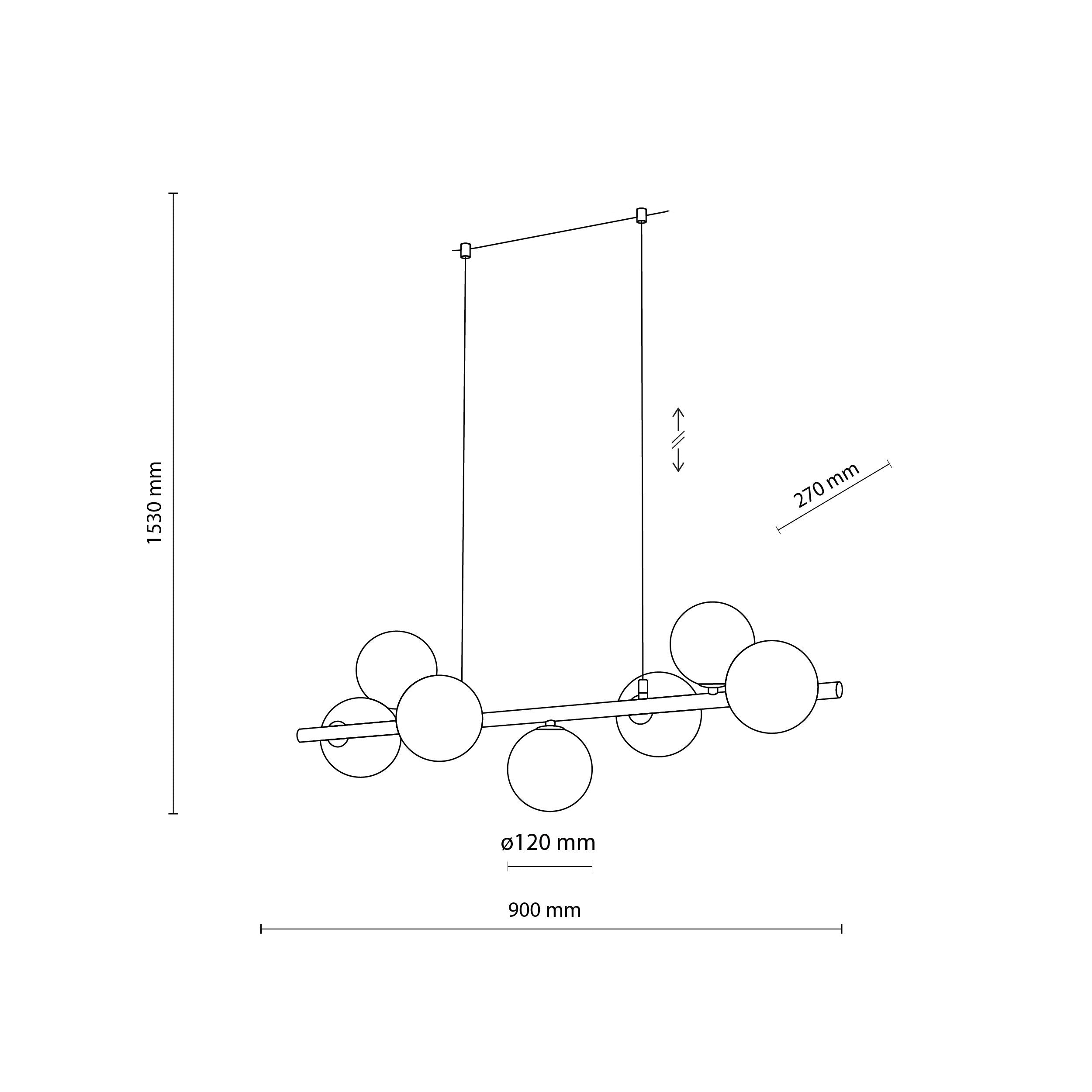 Lampe Suspendue ESTERA Scandinave 7 Lumières | Suspension Moderne en Verre et Métal