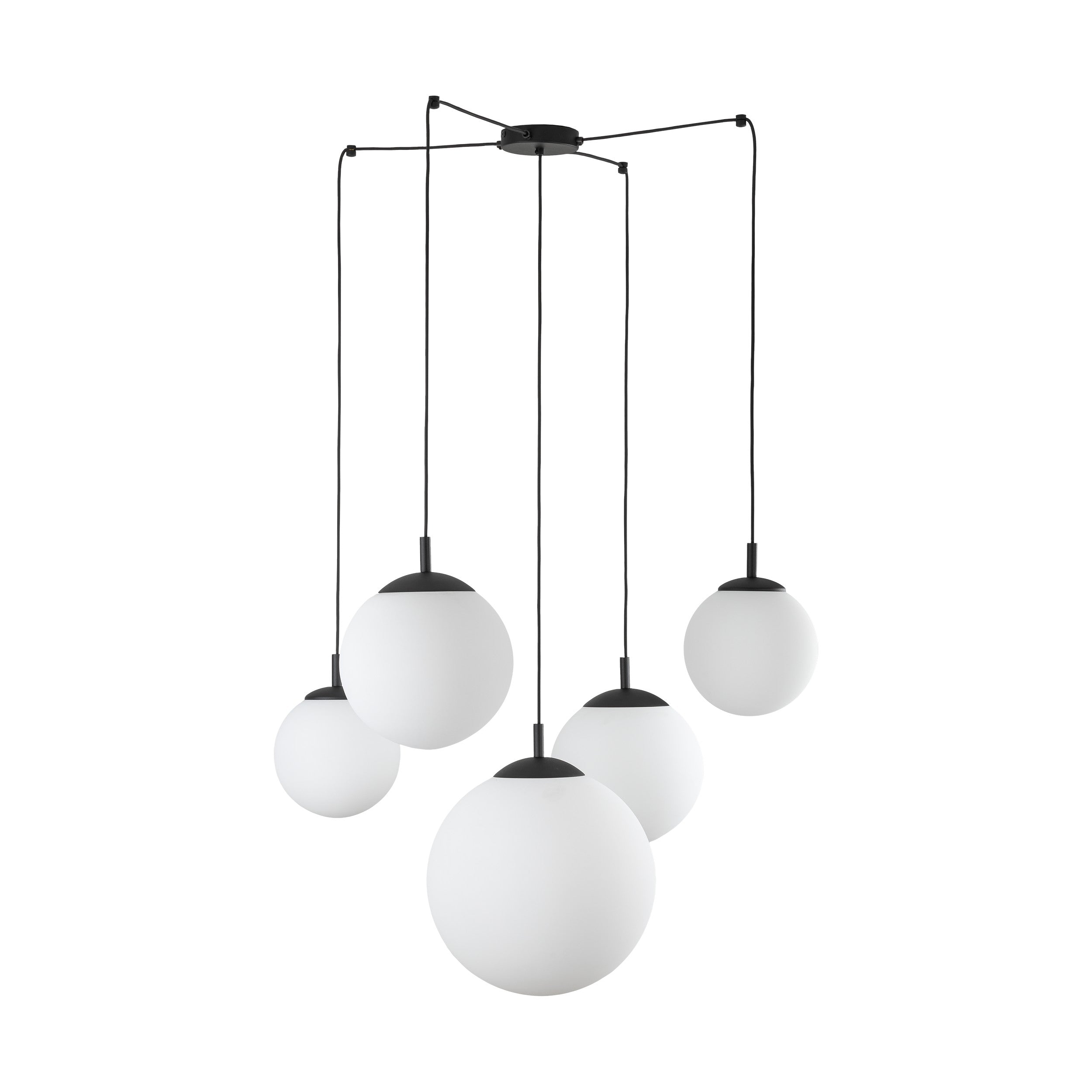 Lampe Suspendue ESME Blanc Scandinave 5 Lumières | Suspension Moderne en Verre et Métal
