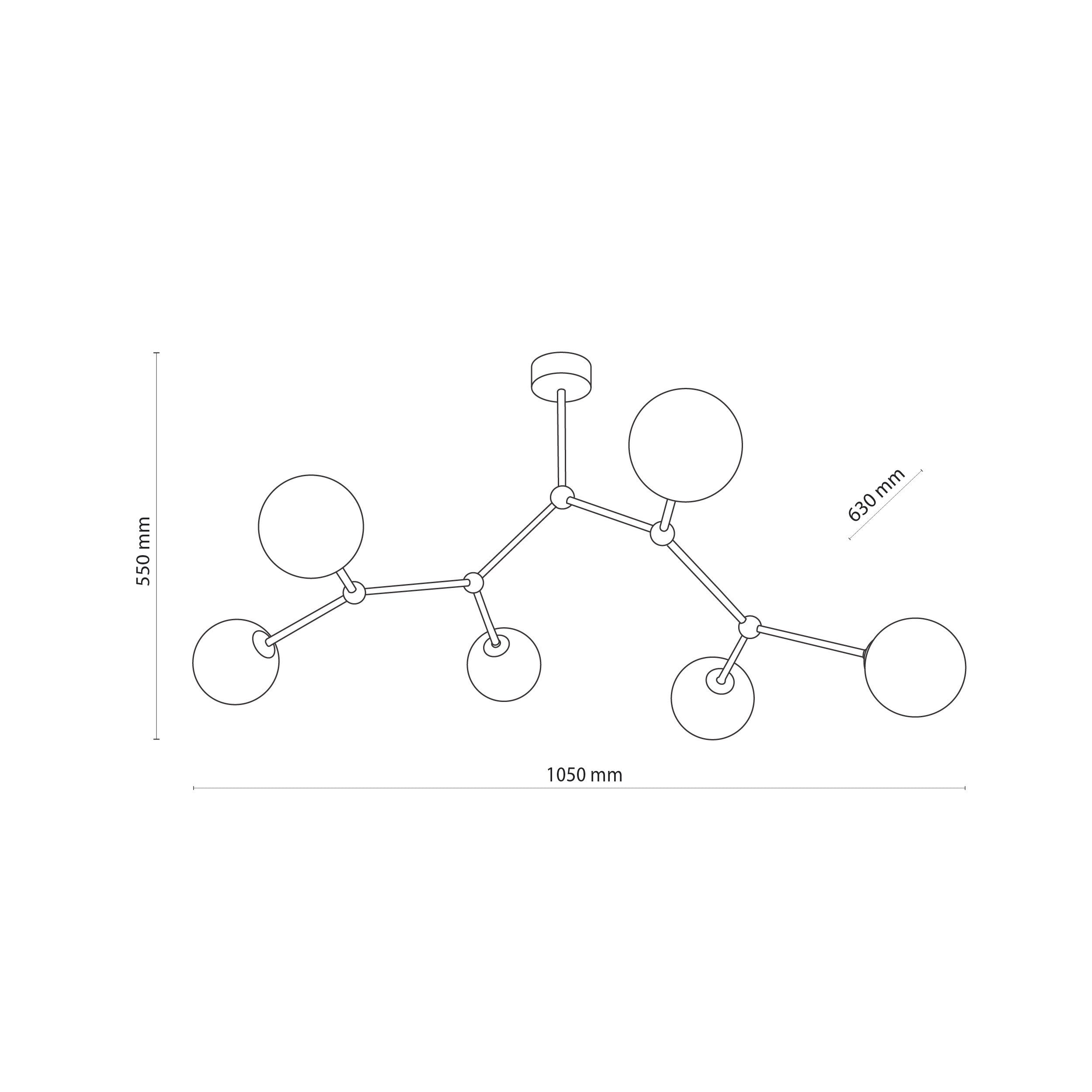 Lampe Suspendue FAIRY Scandinave 6 Lumières | Suspension Élégante en Verre et Métal