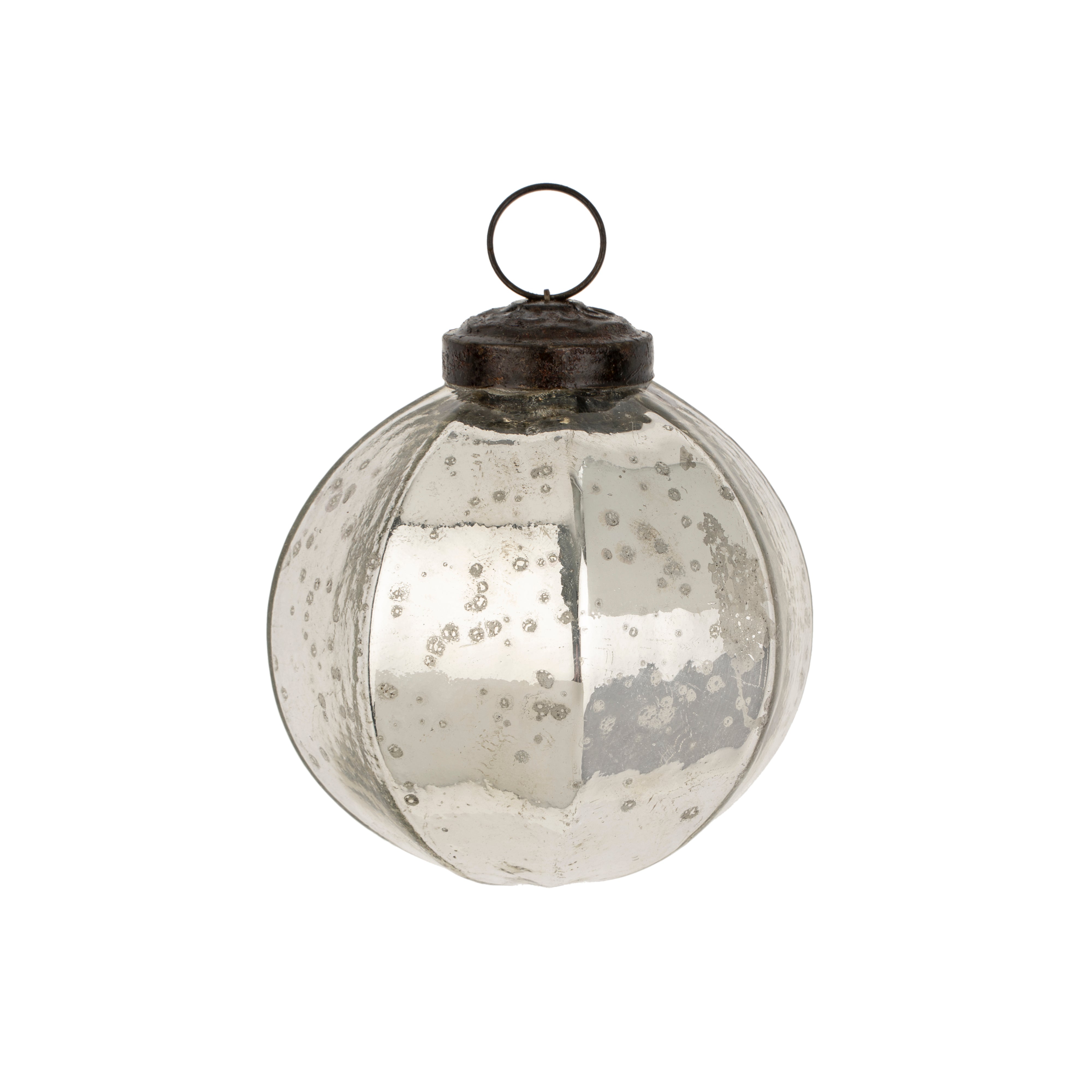 Ornement Silverfrost à Rayures | Petit Format | Verre Recyclé Scintillant