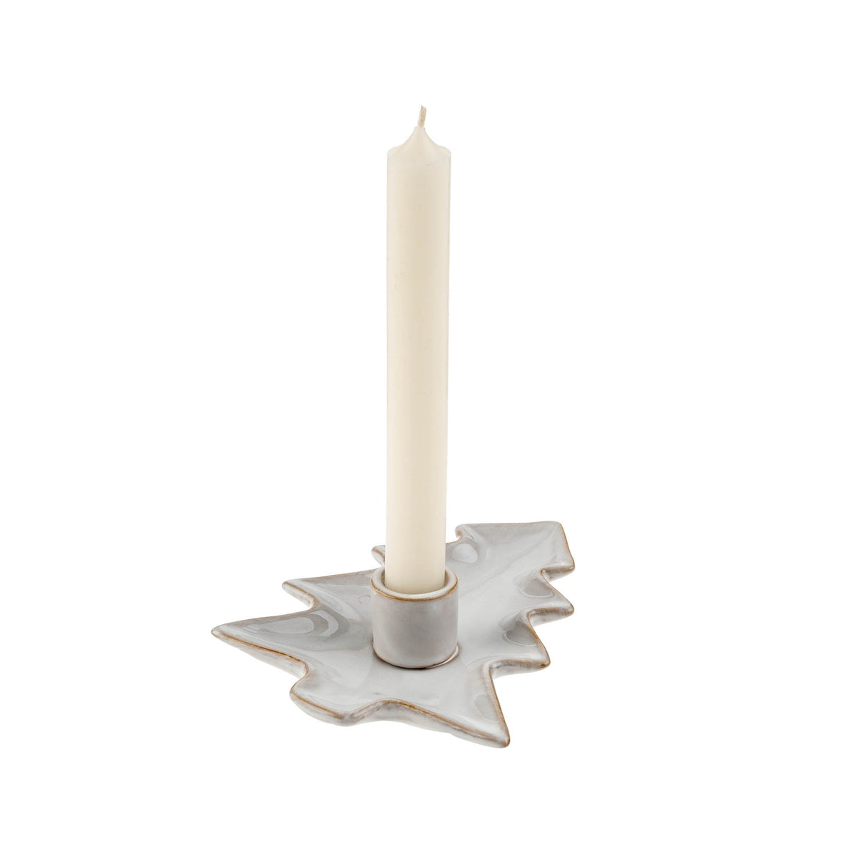 Bougeoir décoratif blanc en forme de sapin