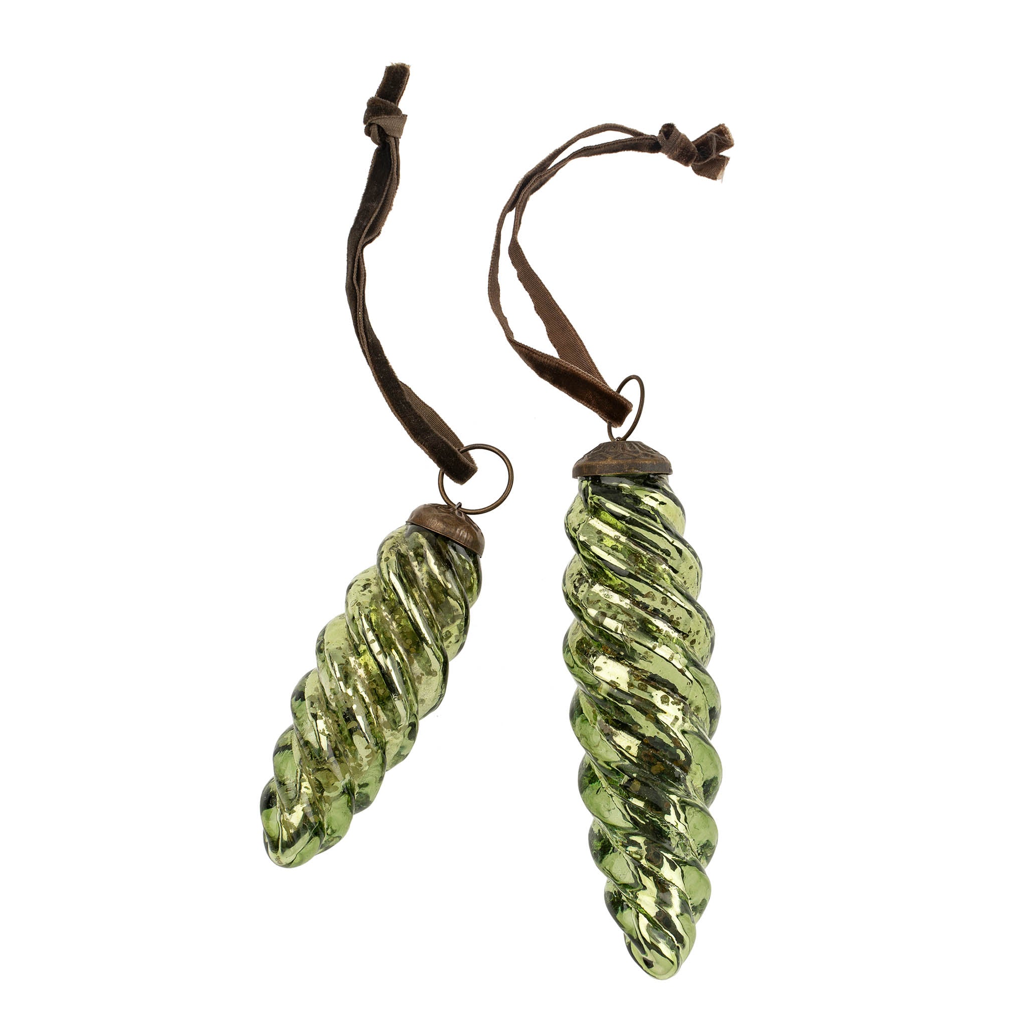 Ornement Glaçon Jade | Grand | Élégance Festive Sophistiquée