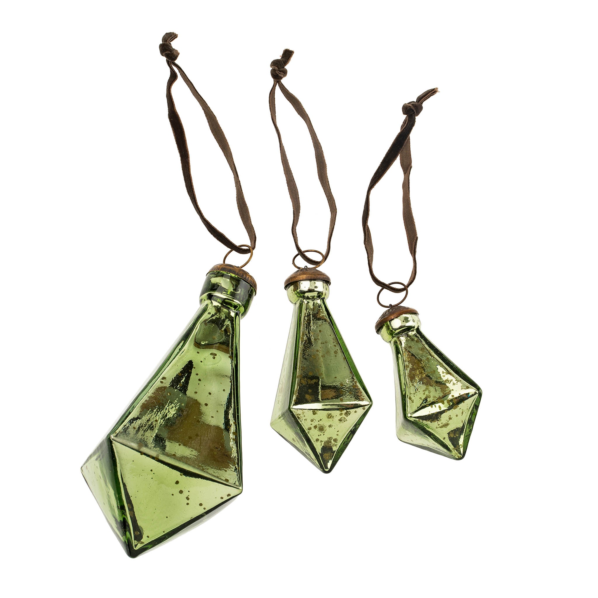 Ornement Goutte en Forme de Diamant Jade | Petit | Charme Festif Raffiné