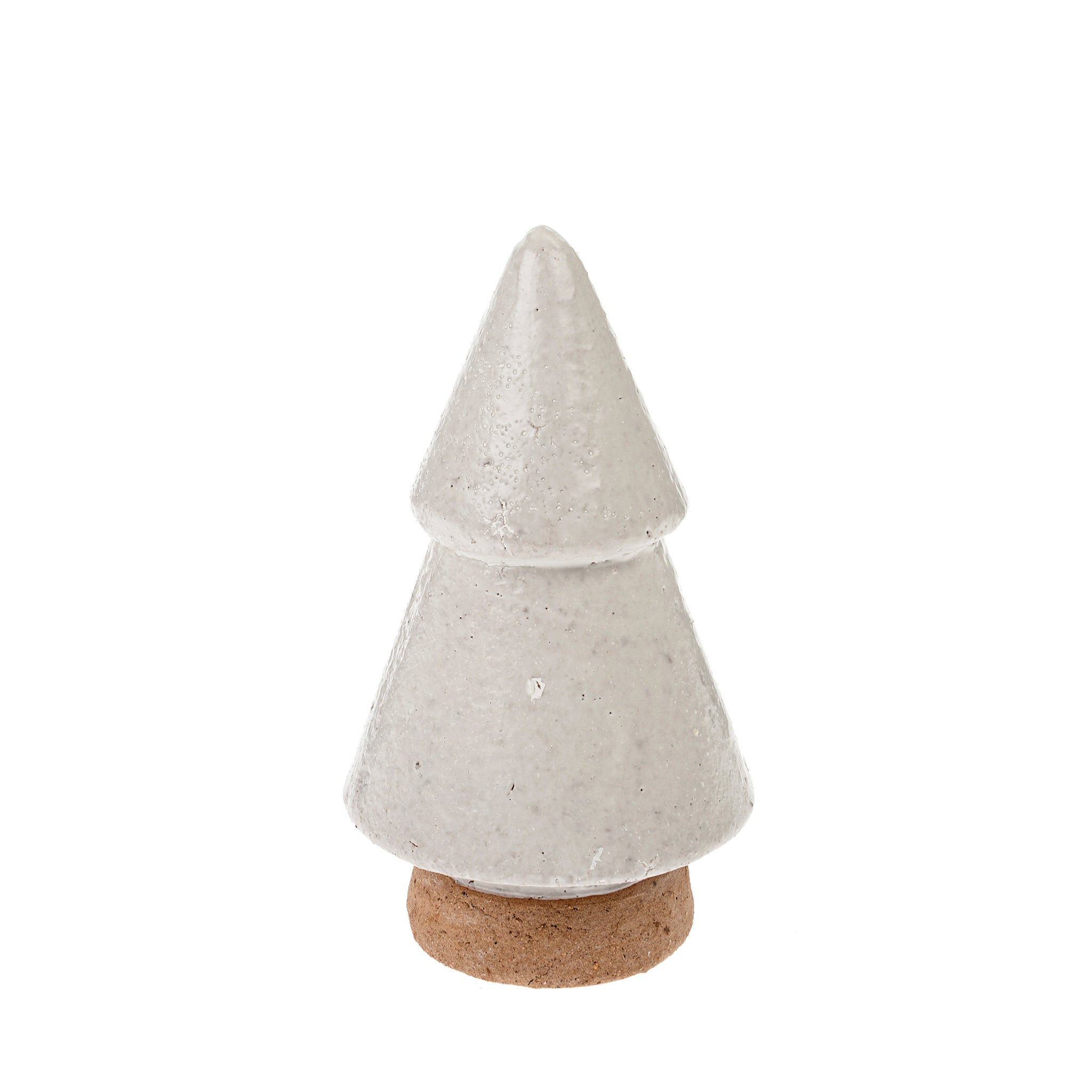 Arbre de Noël Argile Moyen Blanc | Charme Festif Artisanal