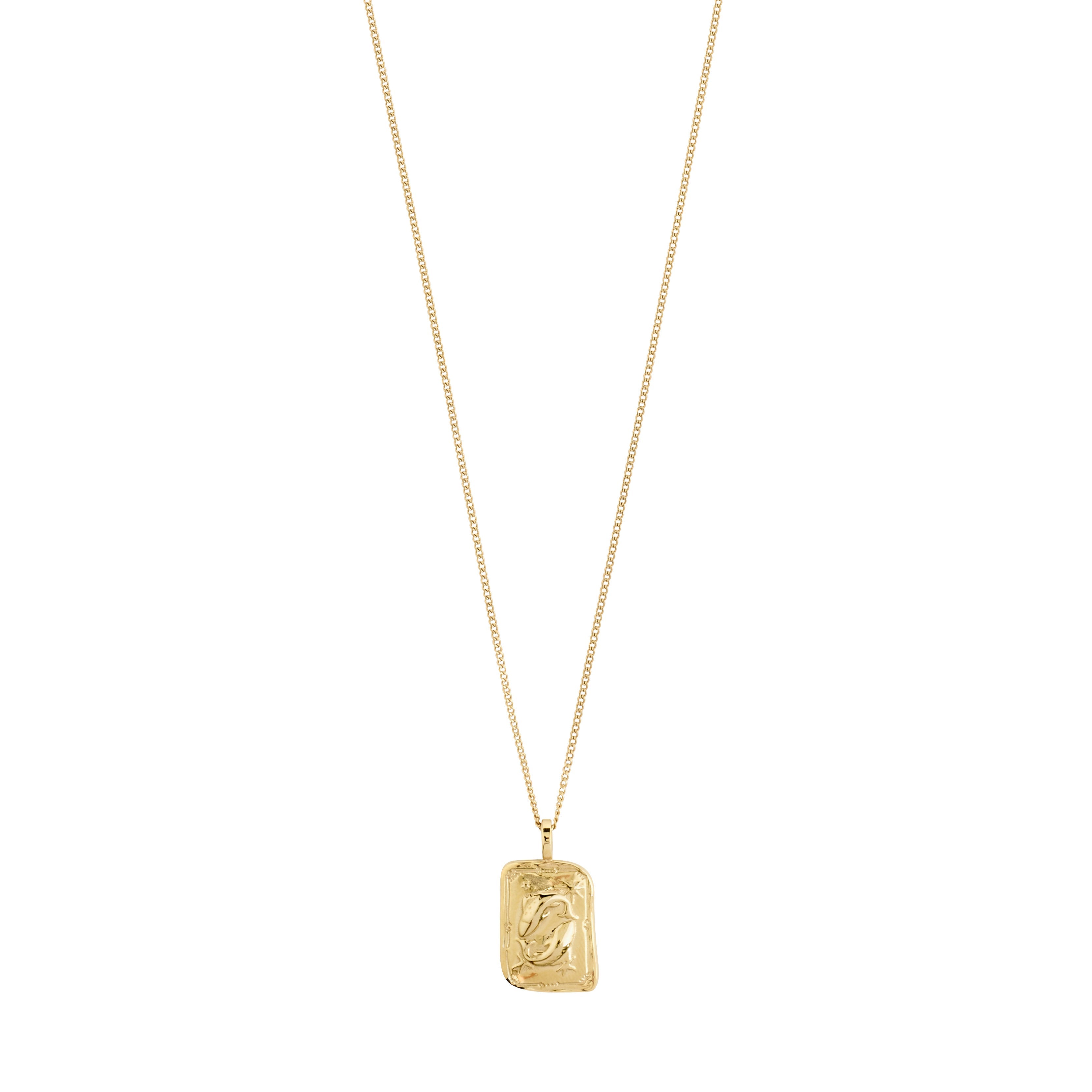 Collier signe du zodiaque Poisson Pilgrim fait à la main avec pendentif réversible, cristaux Preciosa et finition plaquée or ou argent.