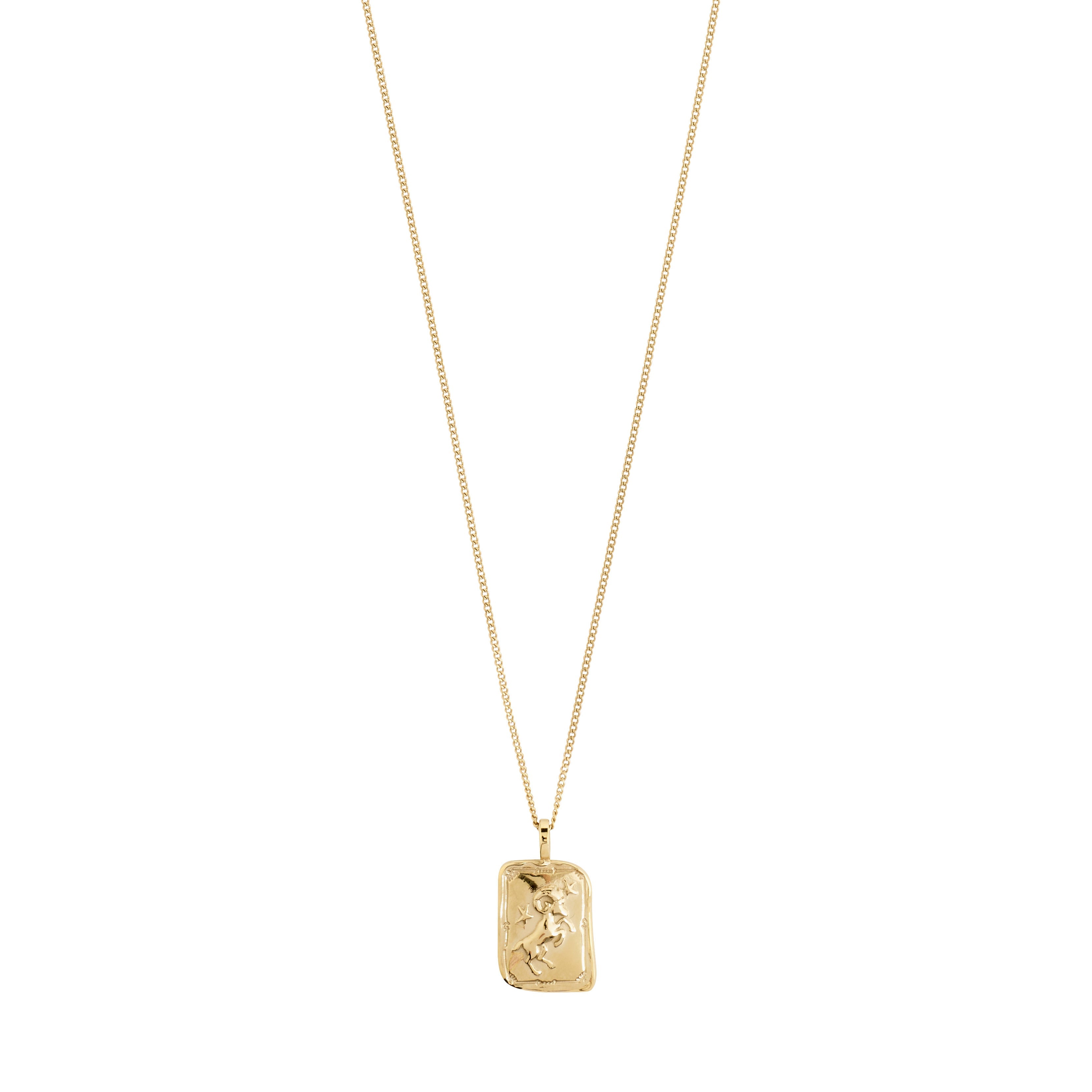 Collier signe du zodiaque Bélier Pilgrim fait à la main avec pendentif réversible, cristaux Preciosa et finition plaquée or ou argent.