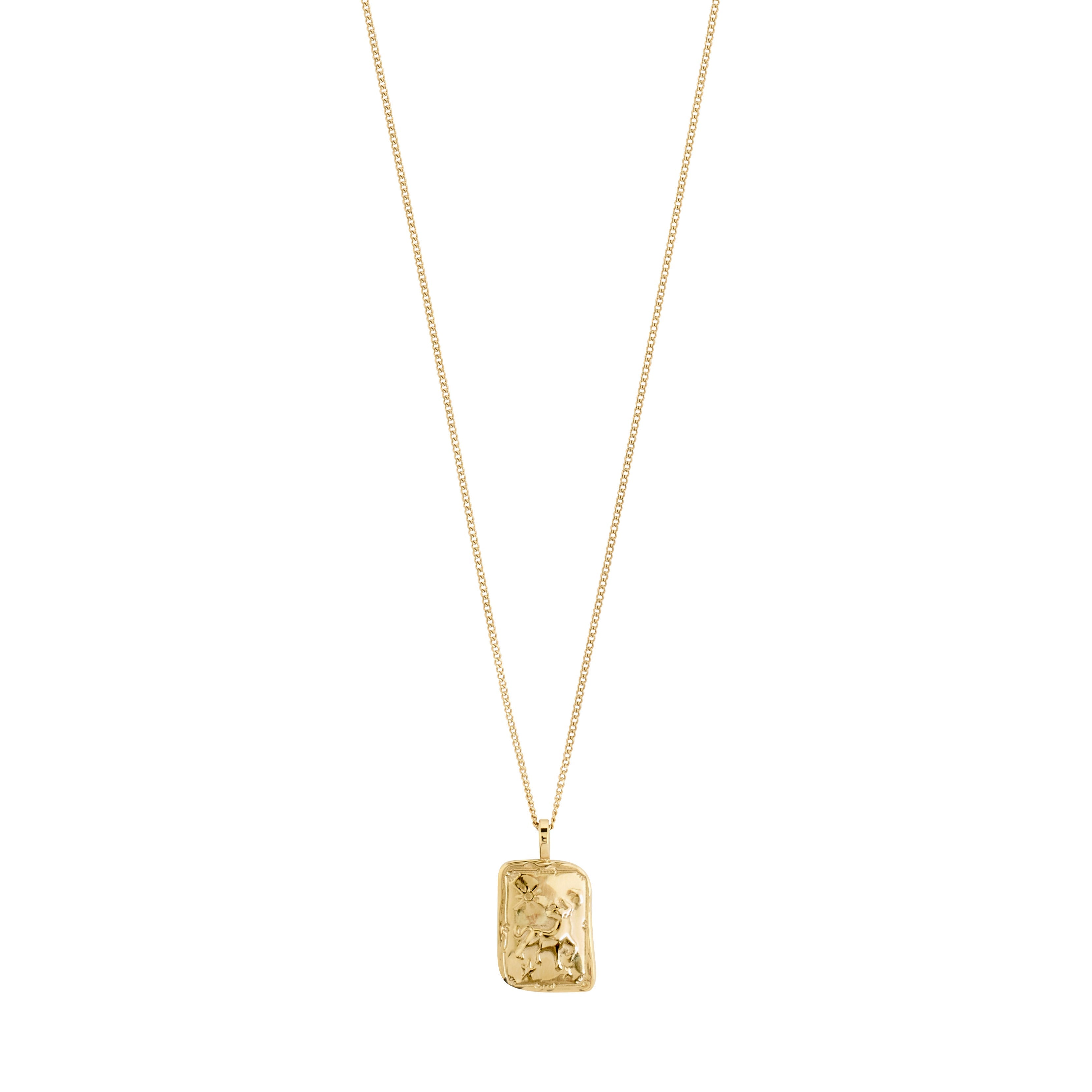 Collier signe du zodiaque Taureau Pilgrim fait à la main avec pendentif réversible, cristaux Preciosa et finition plaquée or ou argent.