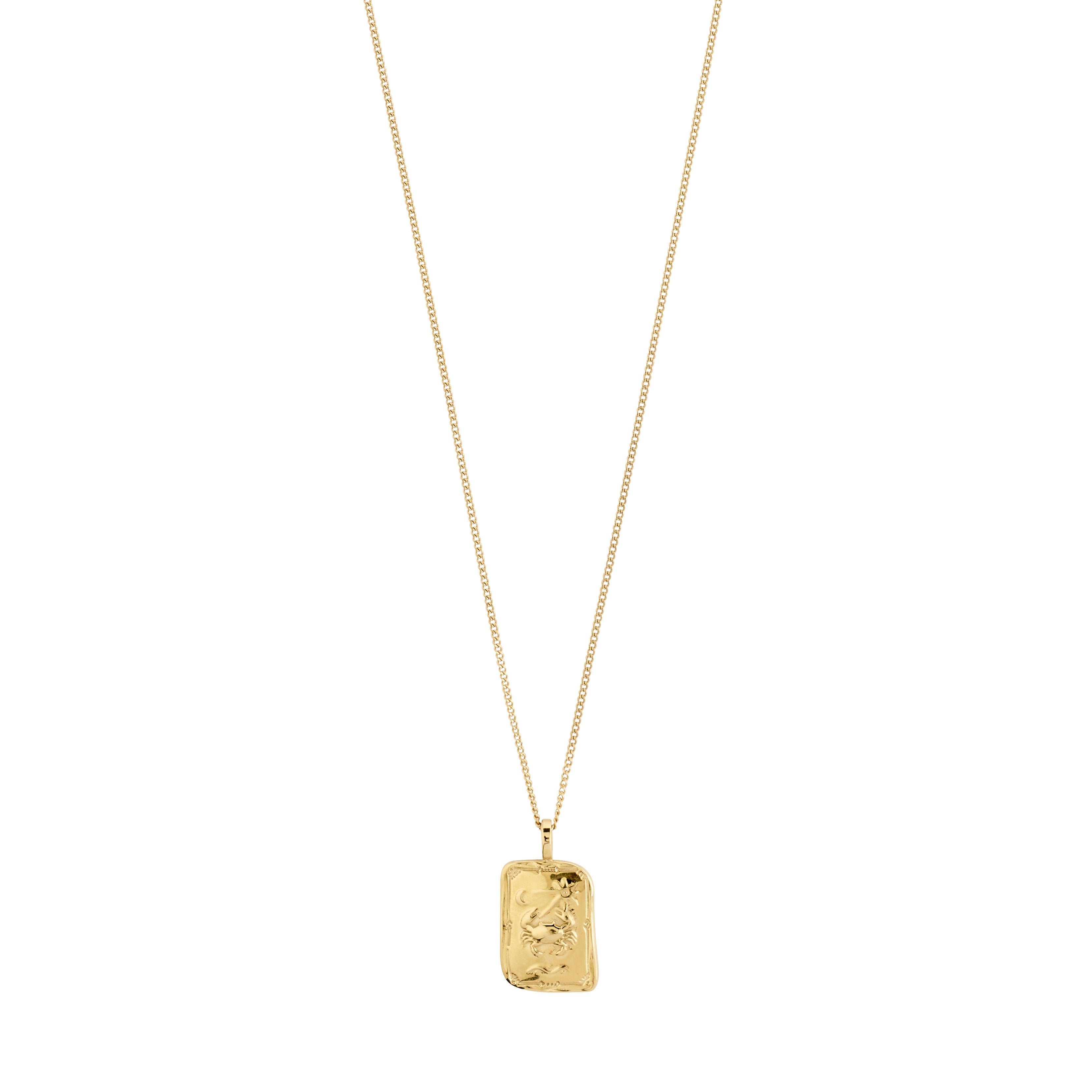 Collier signe du zodiaque Cancer Pilgrim fait à la main avec pendentif réversible, cristaux Preciosa et finition plaquée or ou argent.