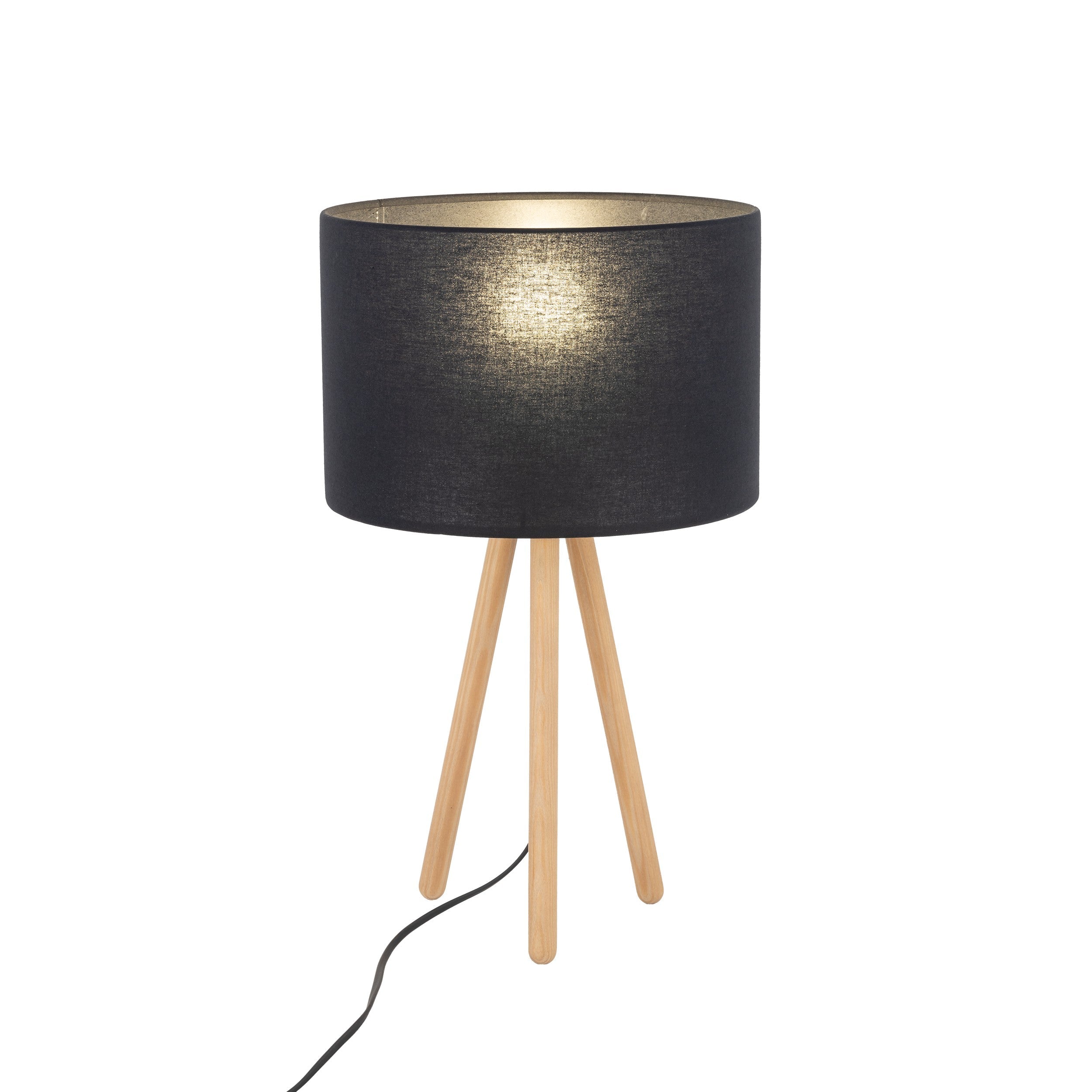 TOKYO wooden table lamp on tripod | Fabric lampshade | Scandinavian
