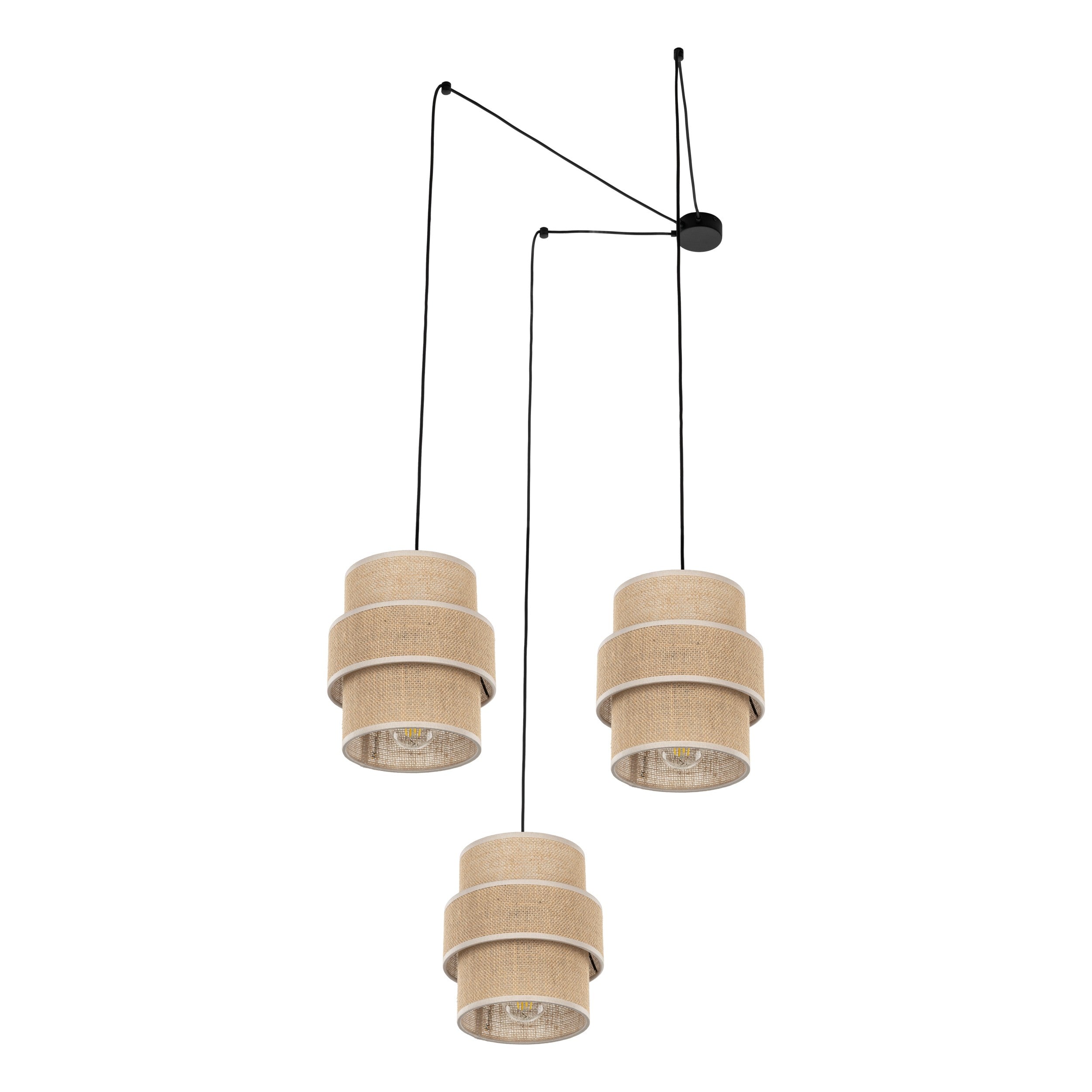 CALISTO JUTE 3-light pendant | Natural jute | Adjustable height | Scandinavian