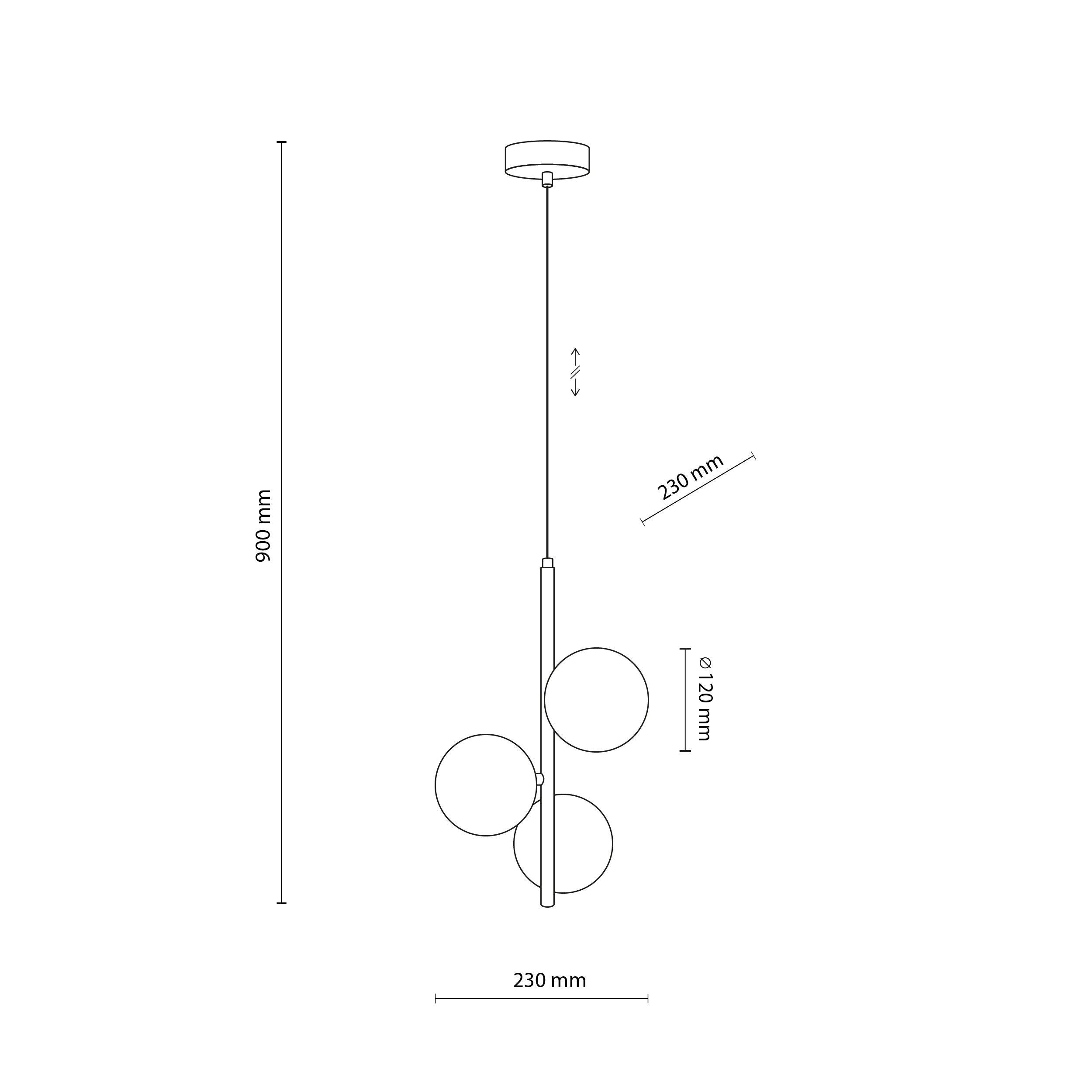 Lampe Suspendue ESTERA Scandinave 3 Lumières | Suspension Moderne en Verre et Métal