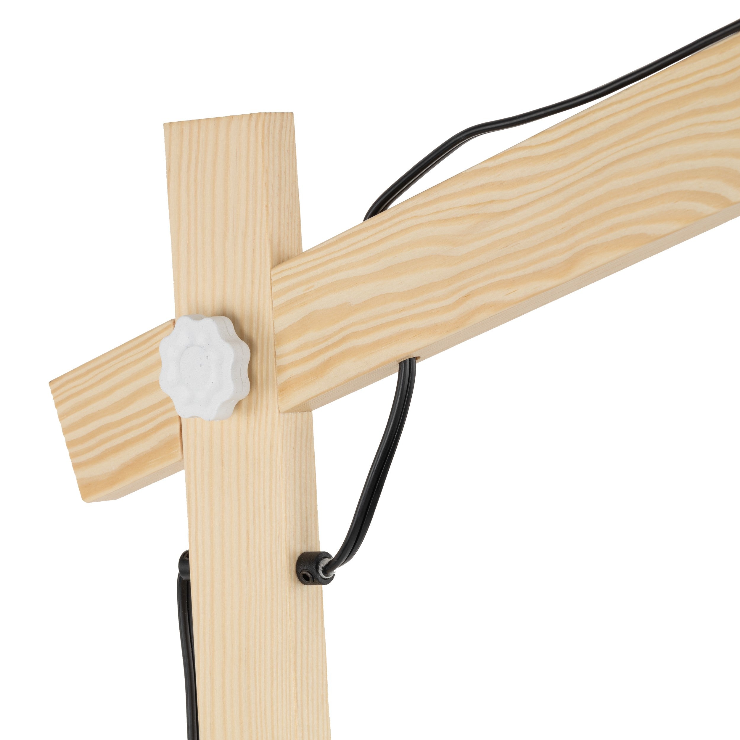 Lampadaire OSLO blanc | Bois massif | Style scandinave | Hauteur réglable