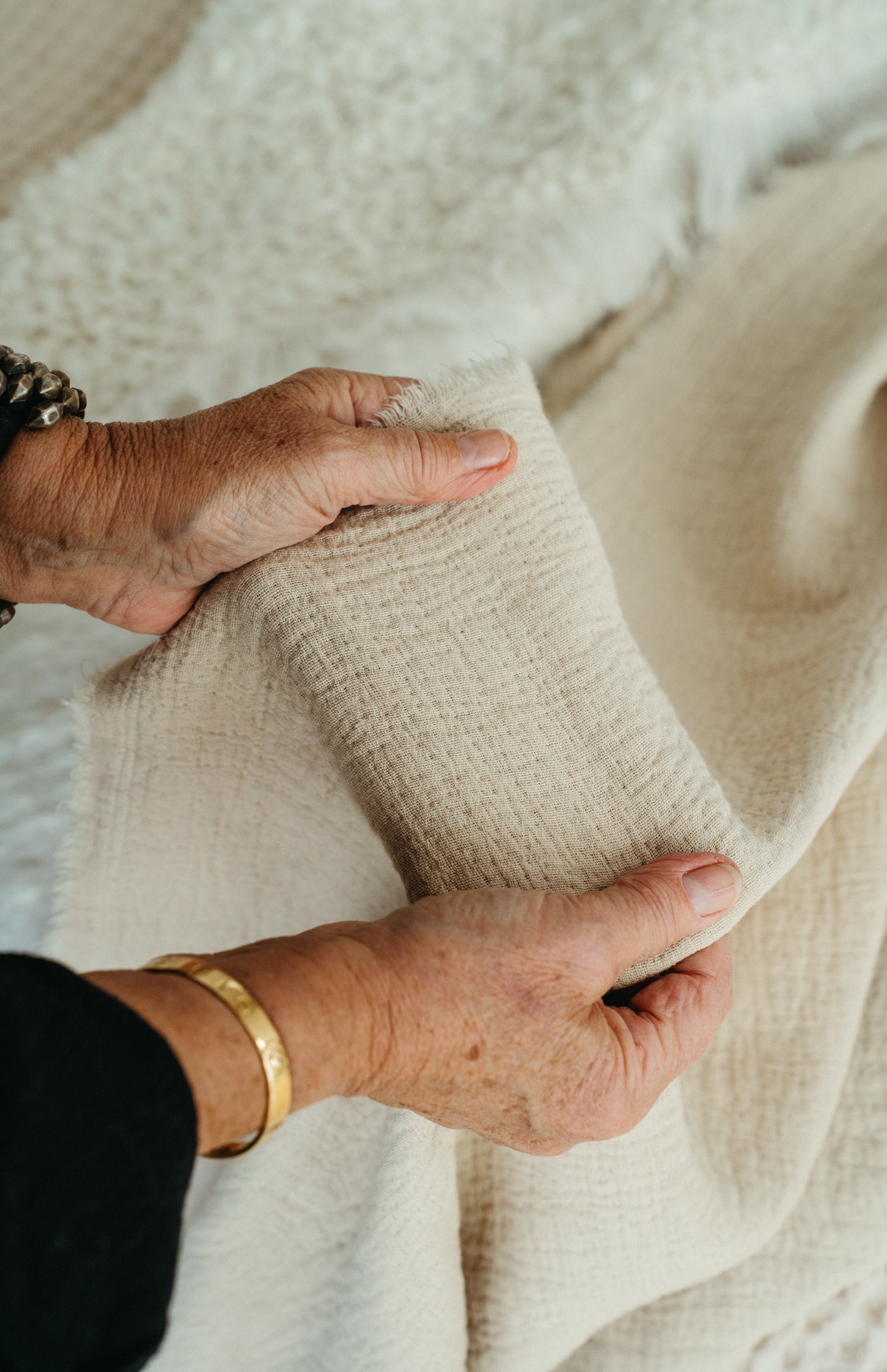 Plaid Réversible Madeira | 150 x 127 cm | Beige/Naturel